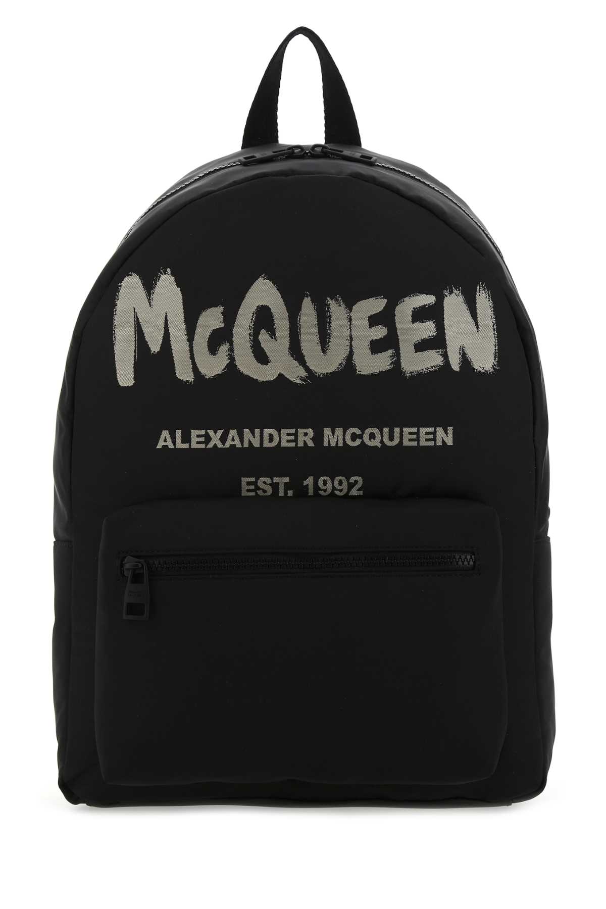 Shop Alexander Mcqueen Black Canvas Metropolitan Backpack In 1073