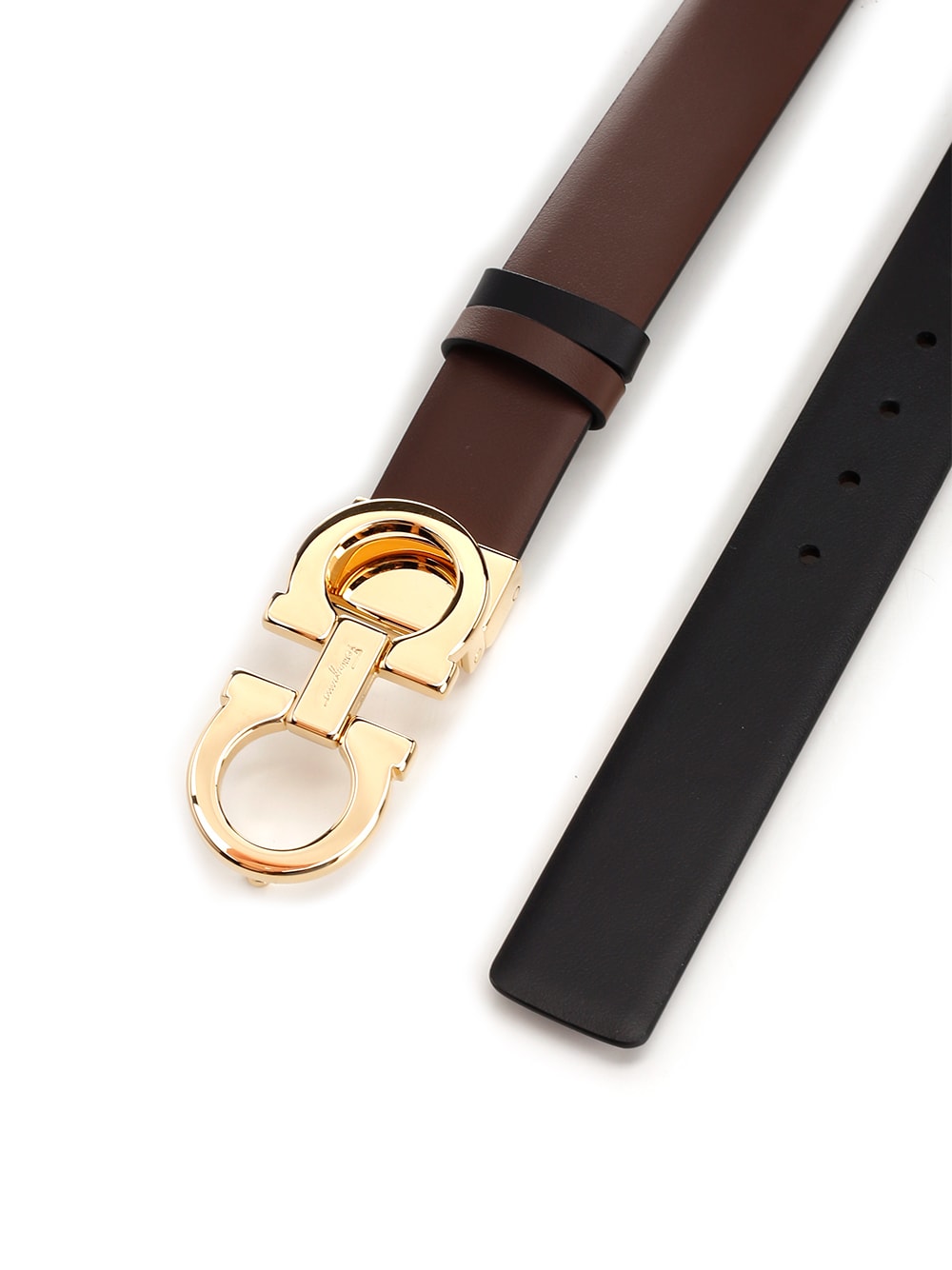 Shop Ferragamo Gancino Buckle Belt In Cocoa Brown