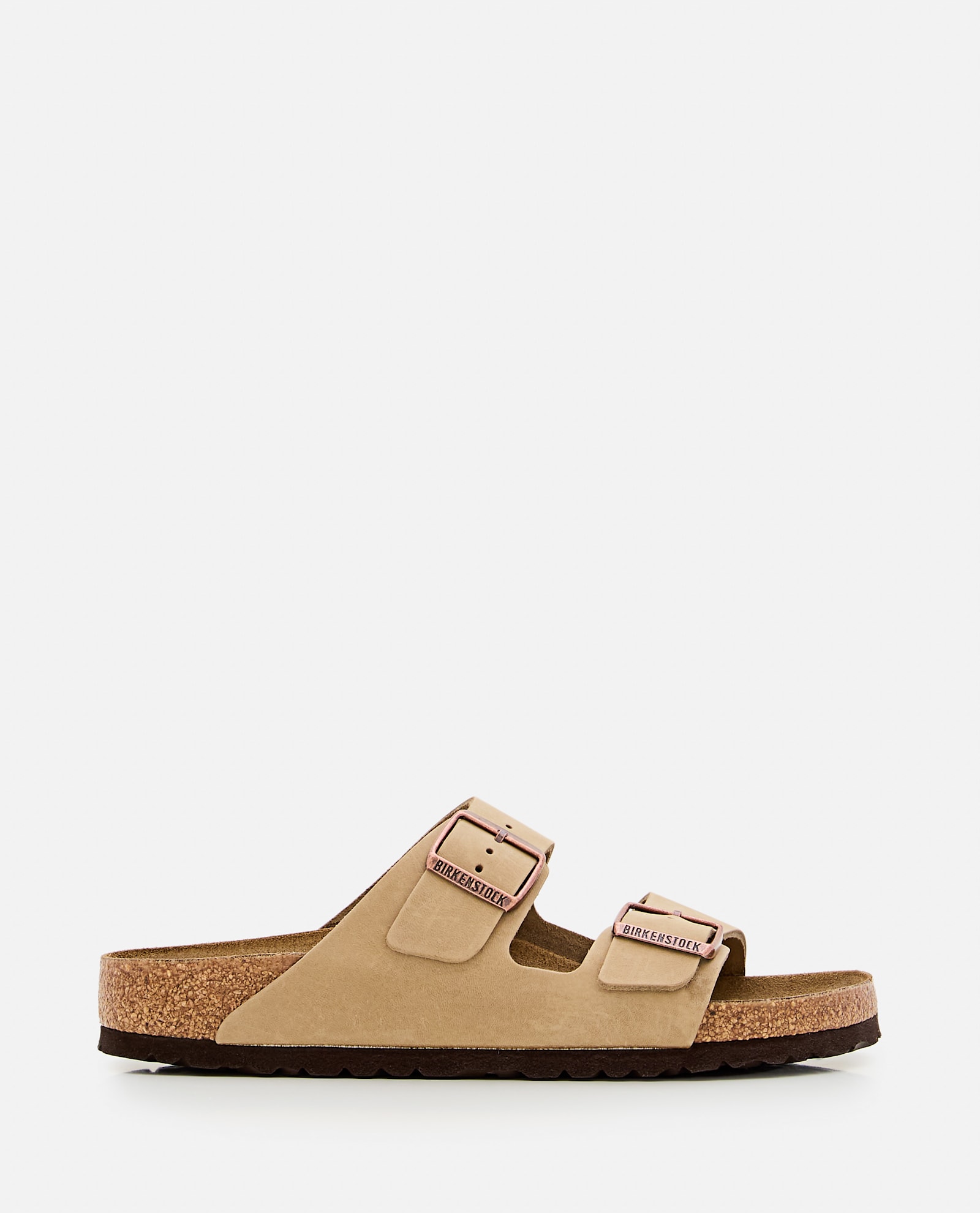 Birkenstock Arizona Buckled Suede Sandals In Beige