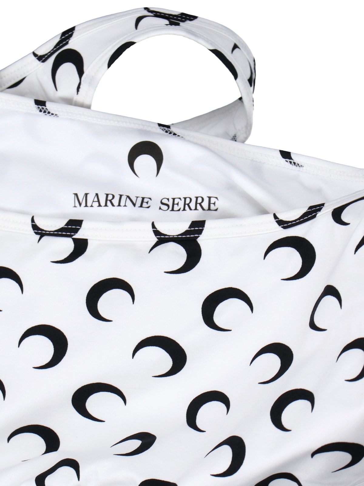 Shop Marine Serre Moon Crop Top In White/black