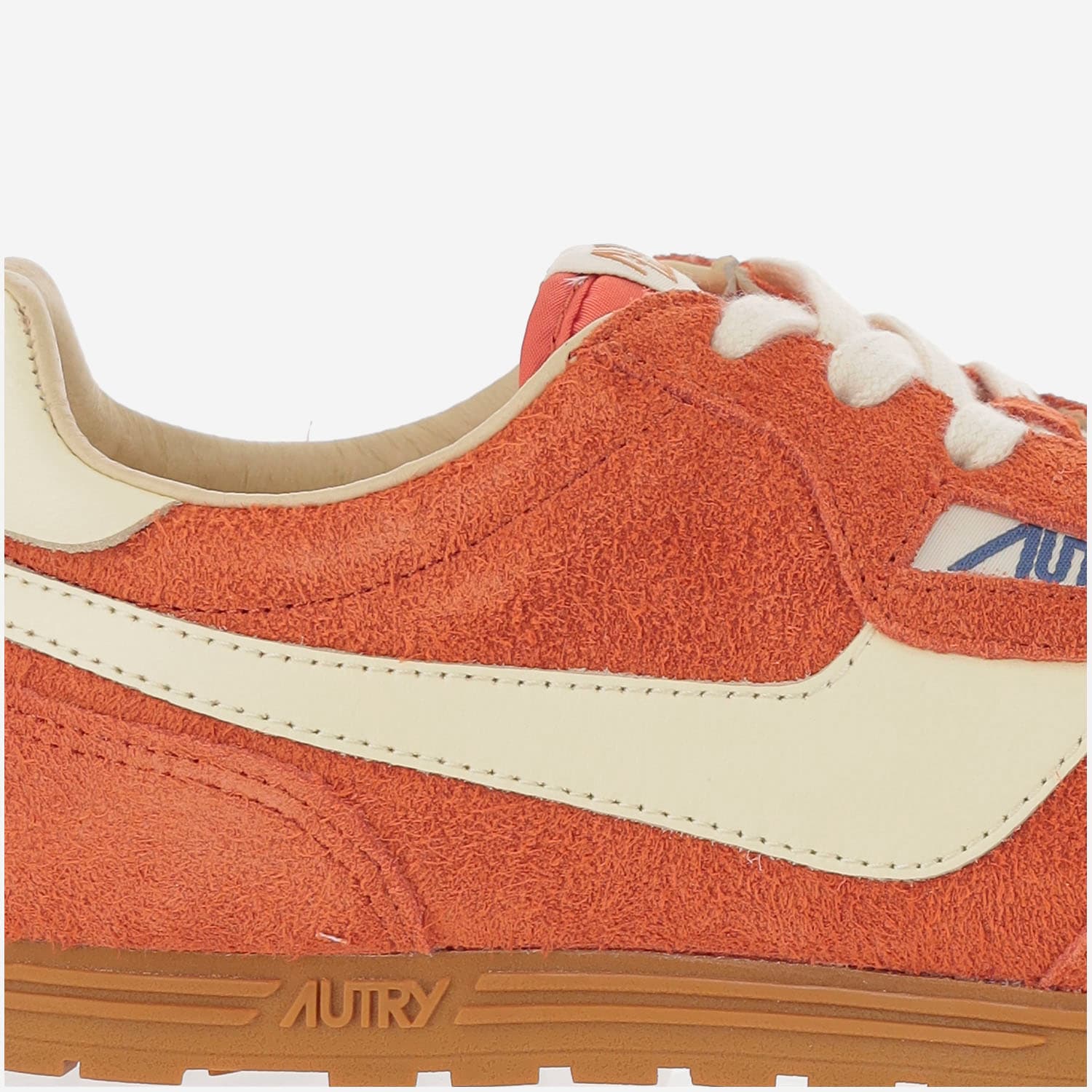 Autry Windspin Low Red Sneaker With Logo On The Side And On The Heel In Suede Man In Orange