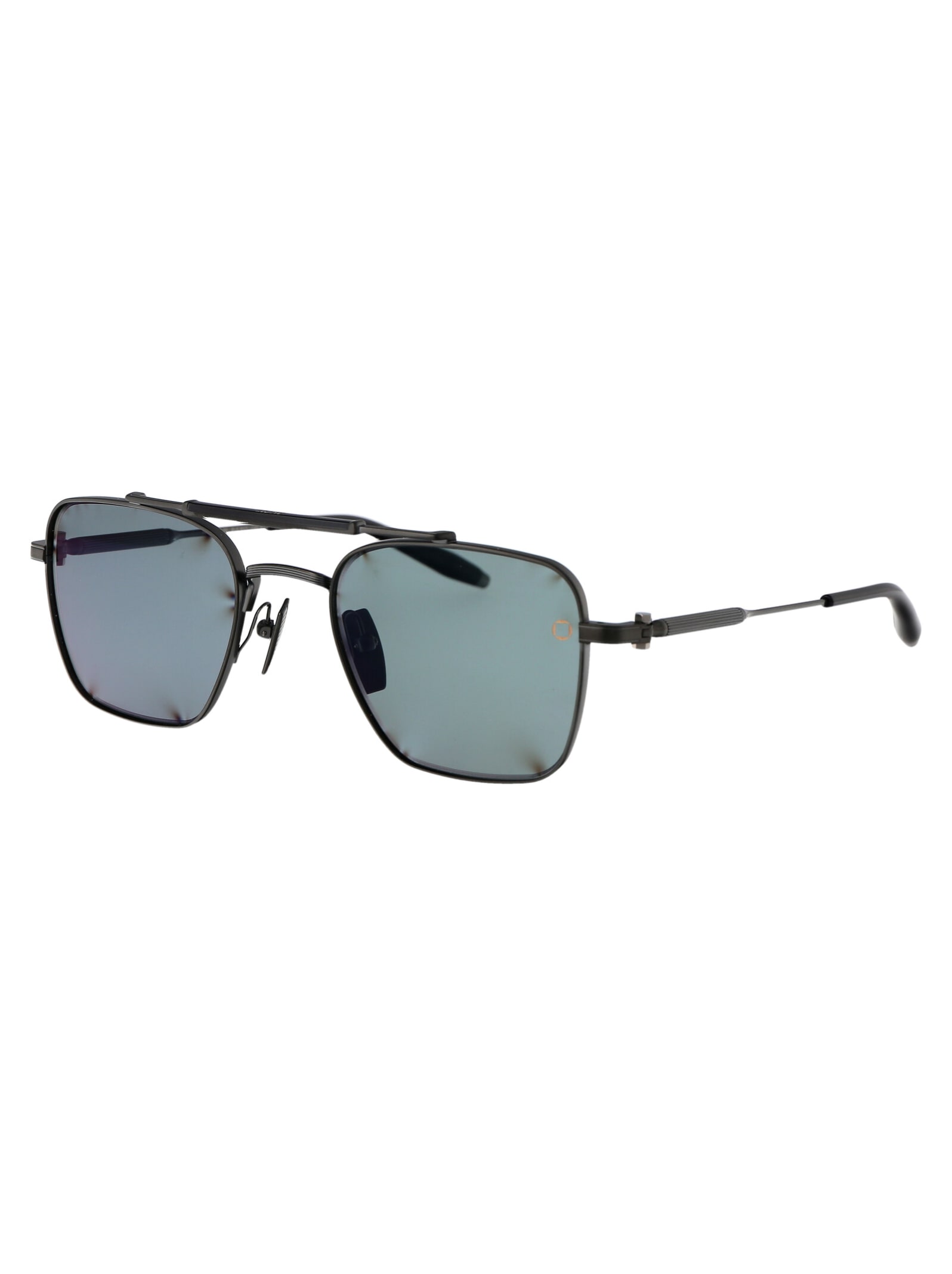 Shop Akoni Europa Sunglasses In Brushed Black-navy W/g-15 Polarized