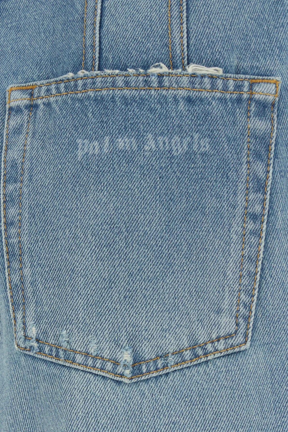 Shop Palm Angels Denim Wide-leg Jeans In Blue