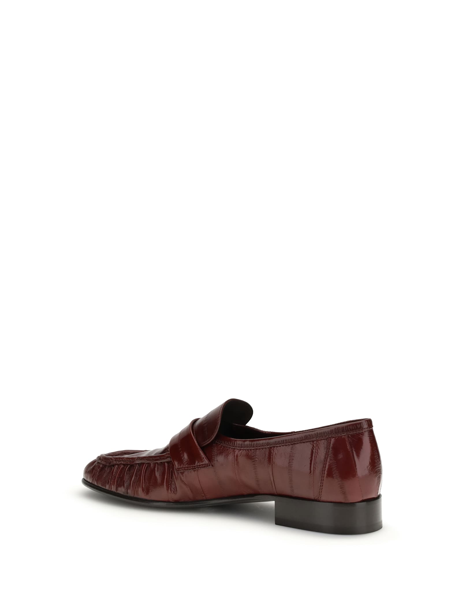 The Row Bordeaux Calf Leather Bos Taurus Slip-on Loafers In Burgundy