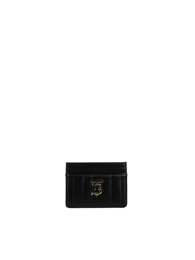 Burberry Lola Logo Card Holder Black in Lambskin Leather with Gold-tone - US