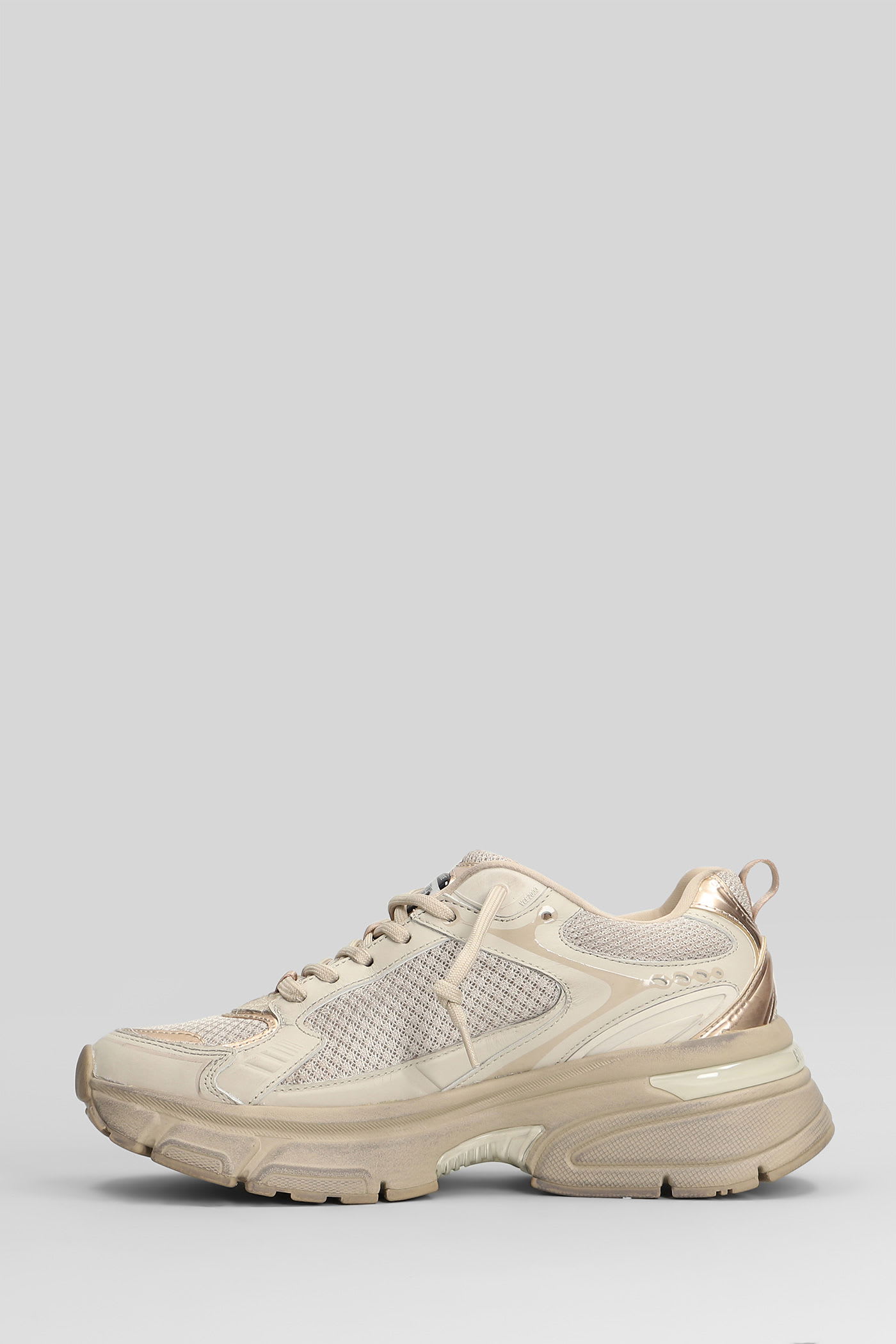 Golden Goose Light Star Sneakers In Taupe Leather And Fabric In Brown