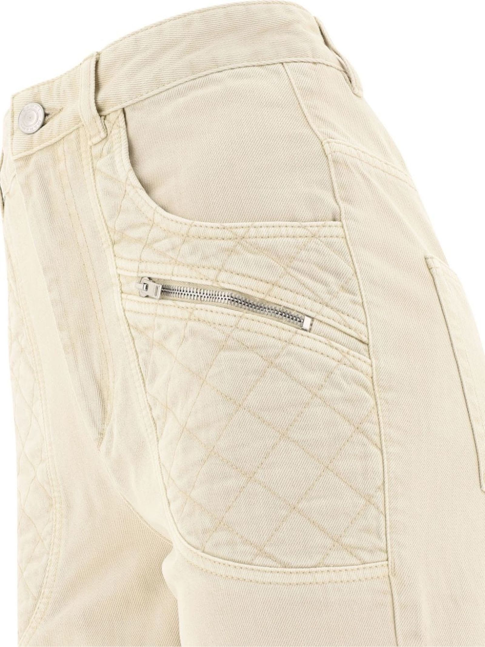 Shop Isabel Marant Beige Cotton Cassandre Jeans