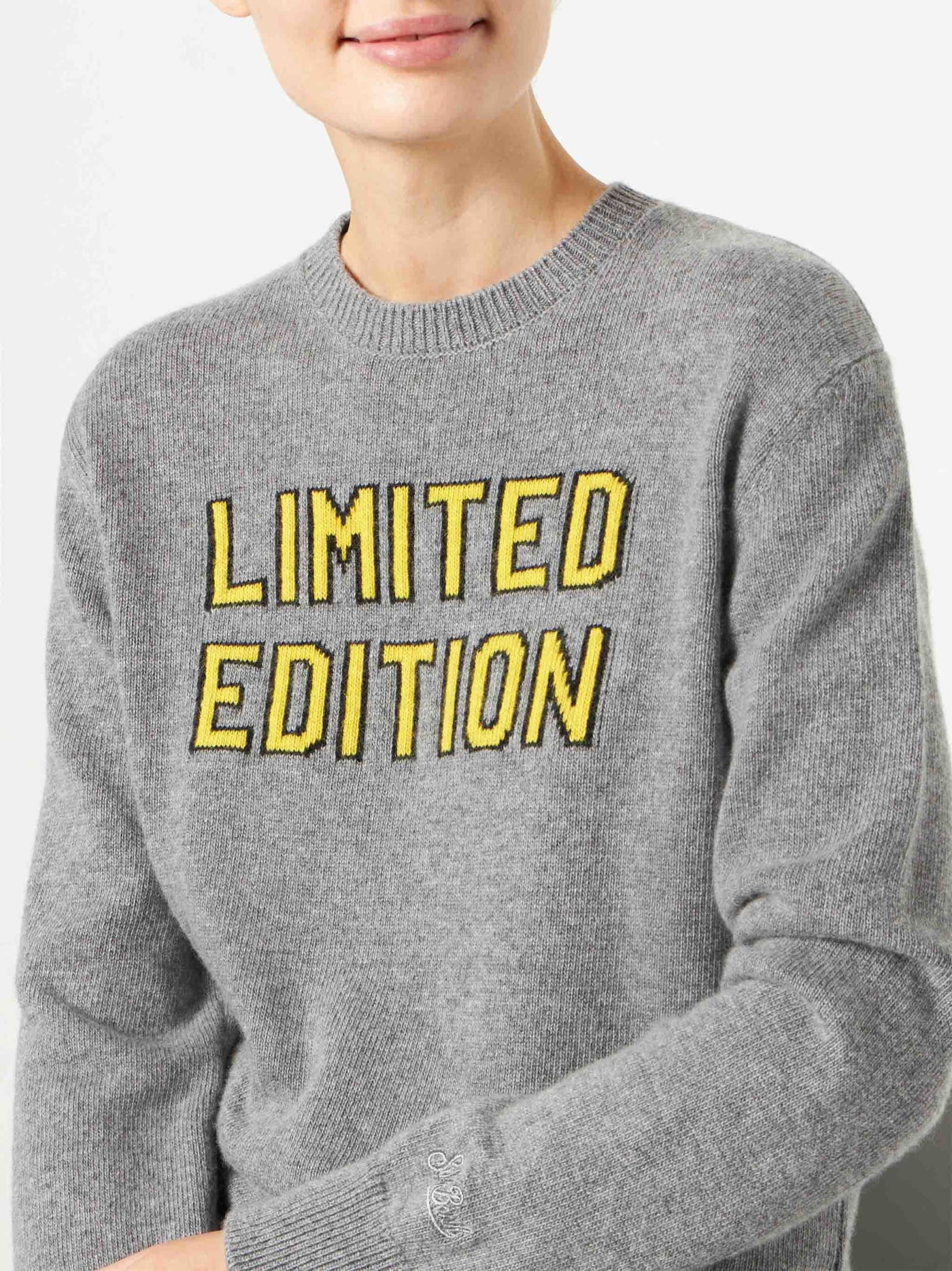 Mc2 Saint Barth Woman Sweater With Limited Edition Lettering In Grey