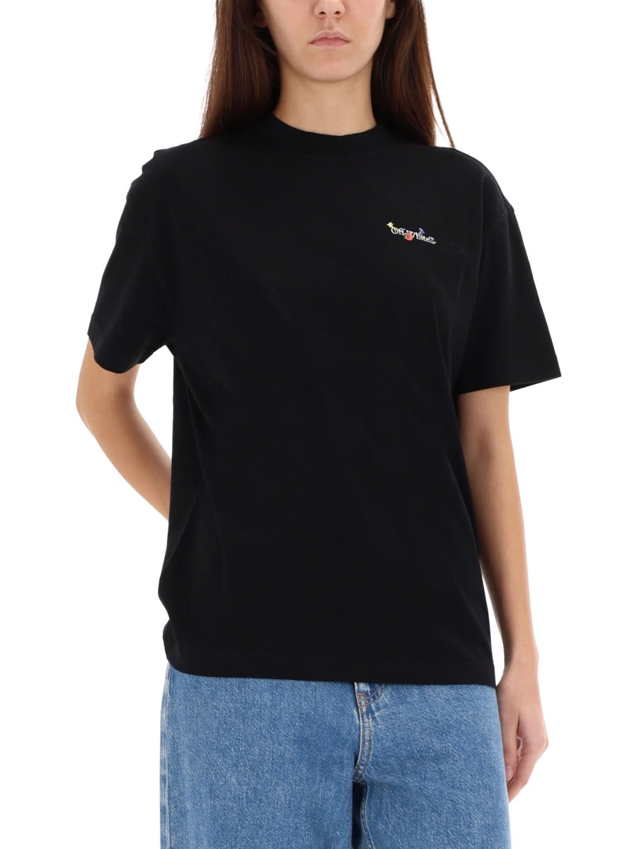 Off-white T-shirt With Logo In Black
