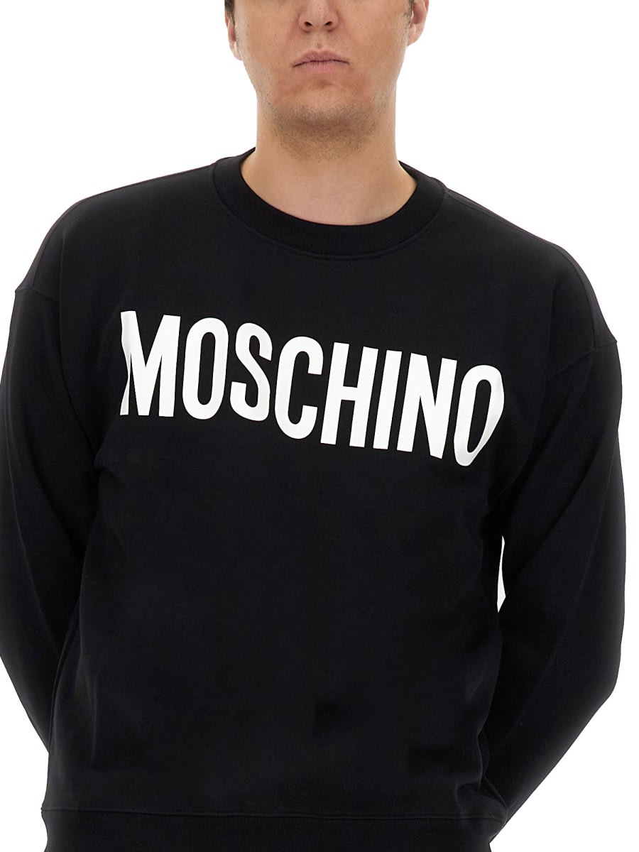 Shop Moschino Cotton Sweatshirt In Black