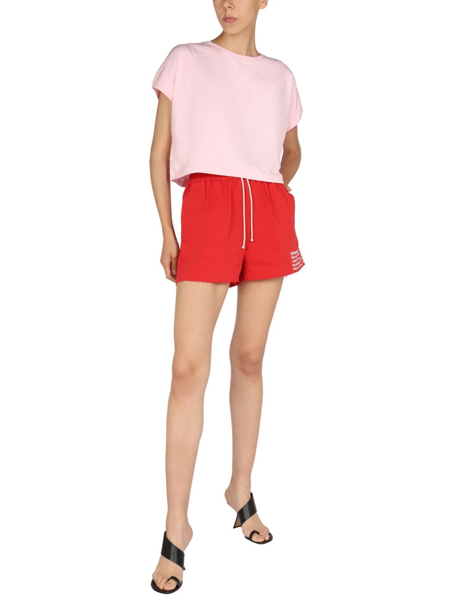 Shop Department Five Logo Print Shorts In Red