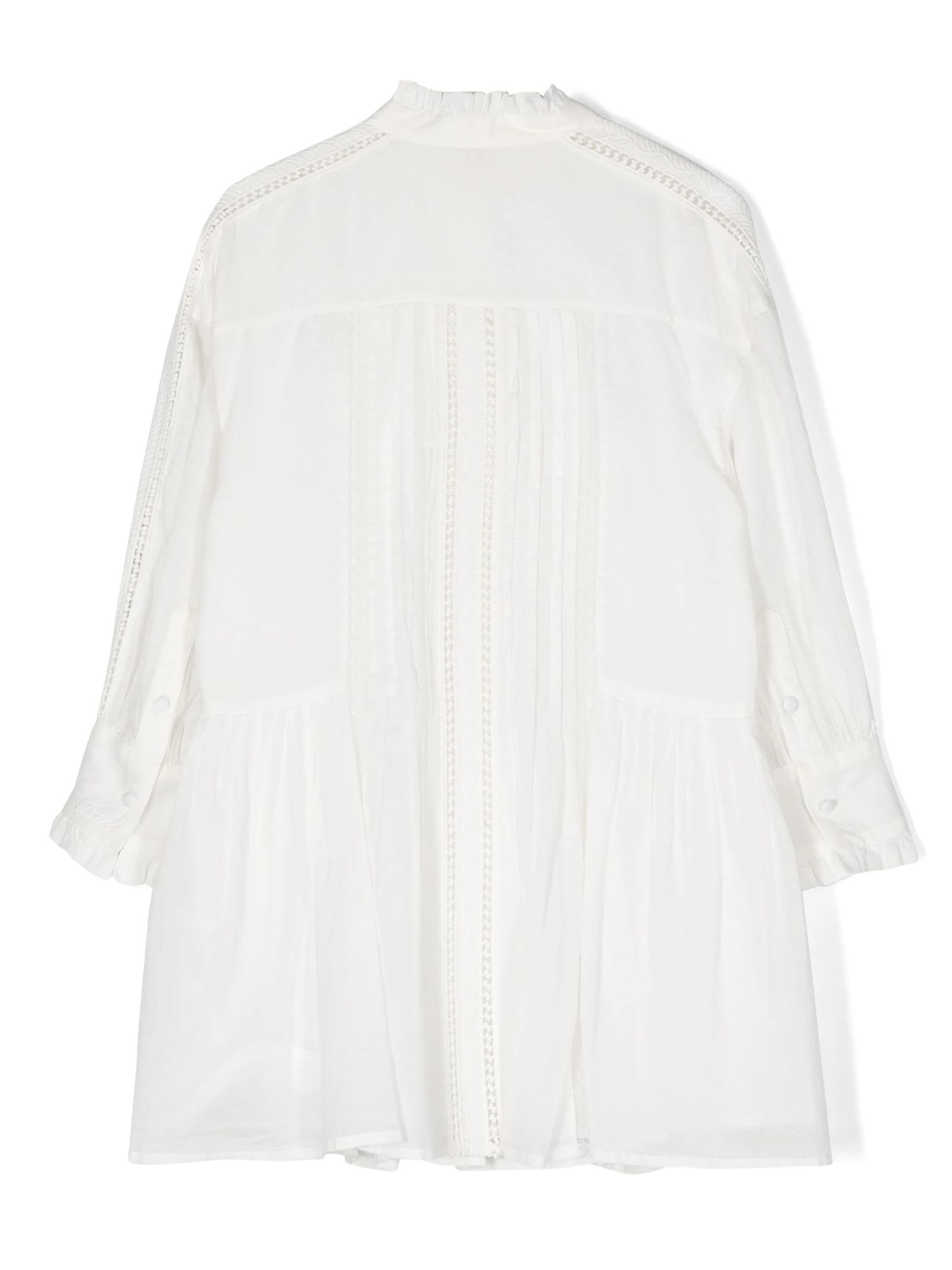 Philosophy Di Lorenzo Serafini Pintuck-detail Cotton Dress In Bianco