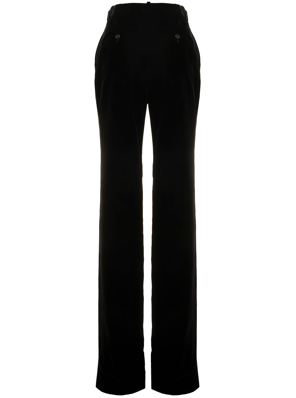 Shop Saint Laurent Velours Cupro Pantalon In Black
