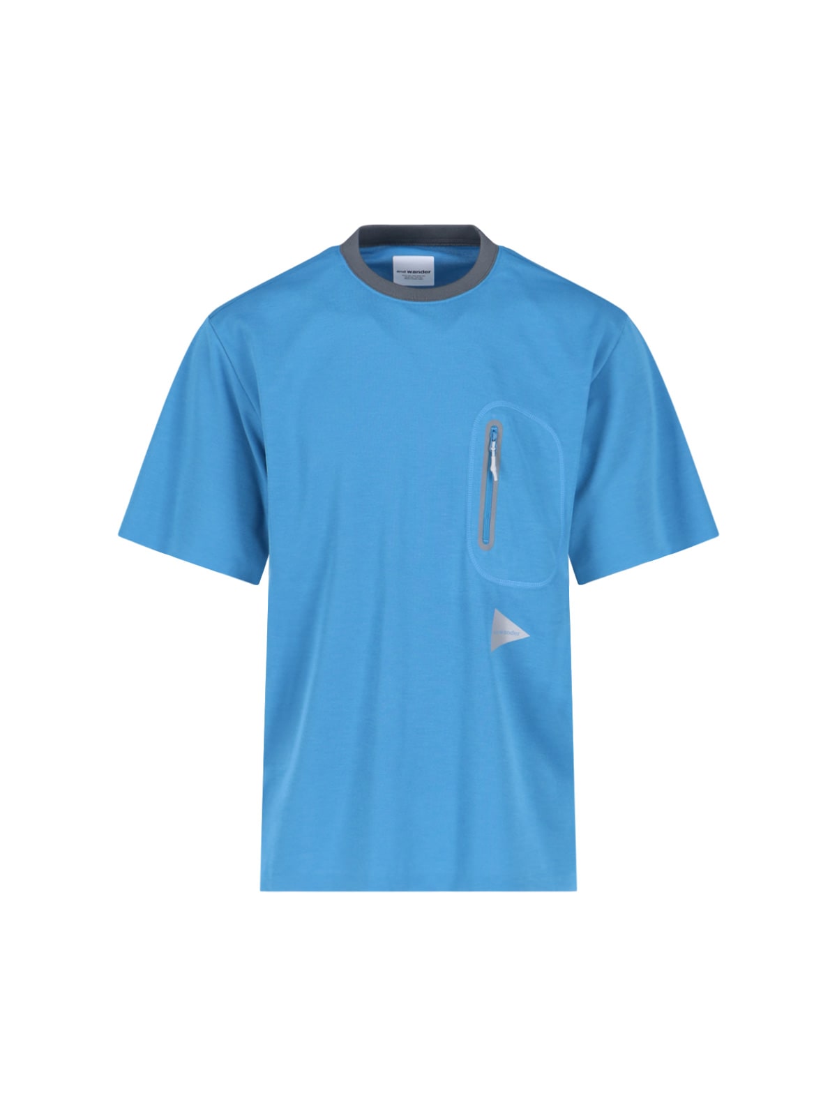 Shop And Wander Pocket Detail T-shirt In Light Blue