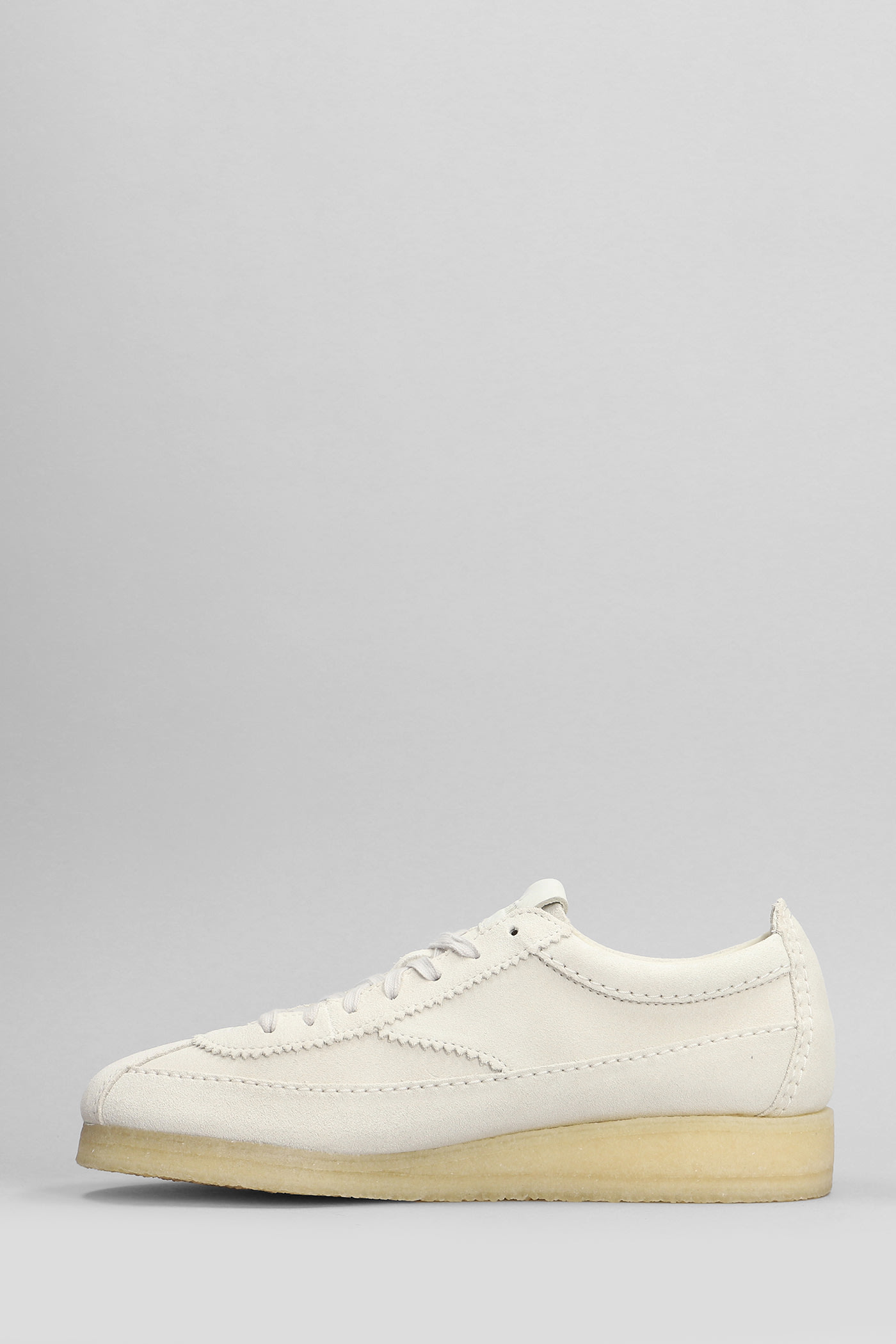 Shop Clarks Wallabee Tor Sneakers In White Suede