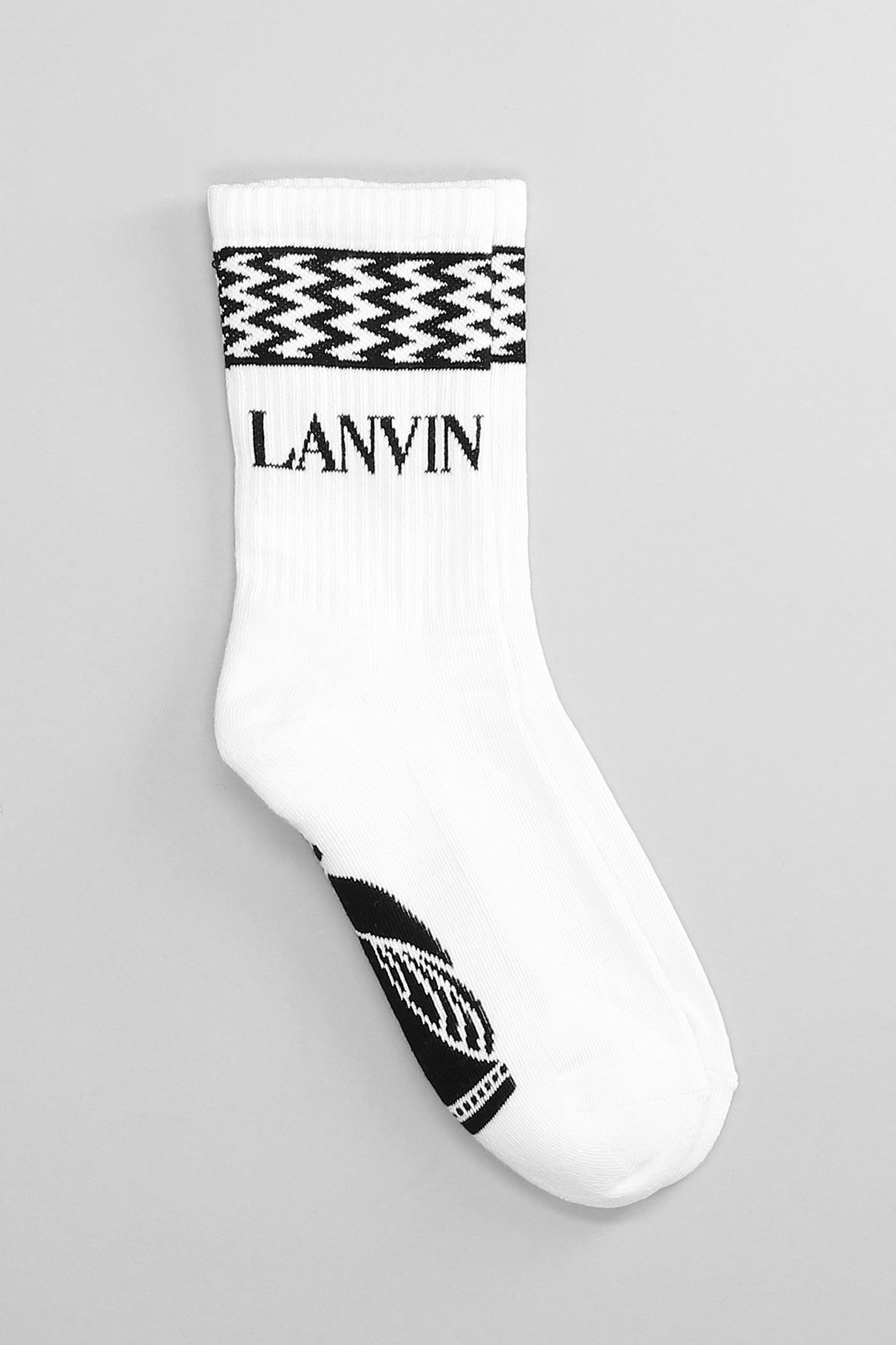 LANVIN SOCKS IN BLACK AND WHITE COTTON