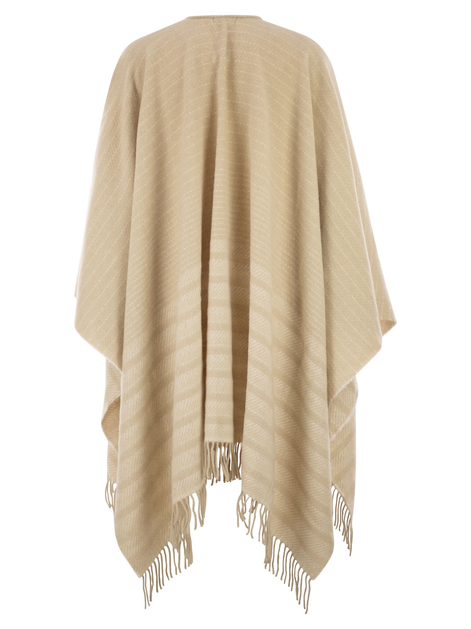 Peserico Virgin Wool And Cashmere Capea In Neutral