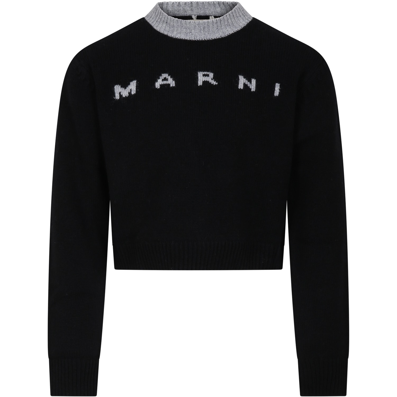 Marni Kids' Black Sweater For Girl With Logo