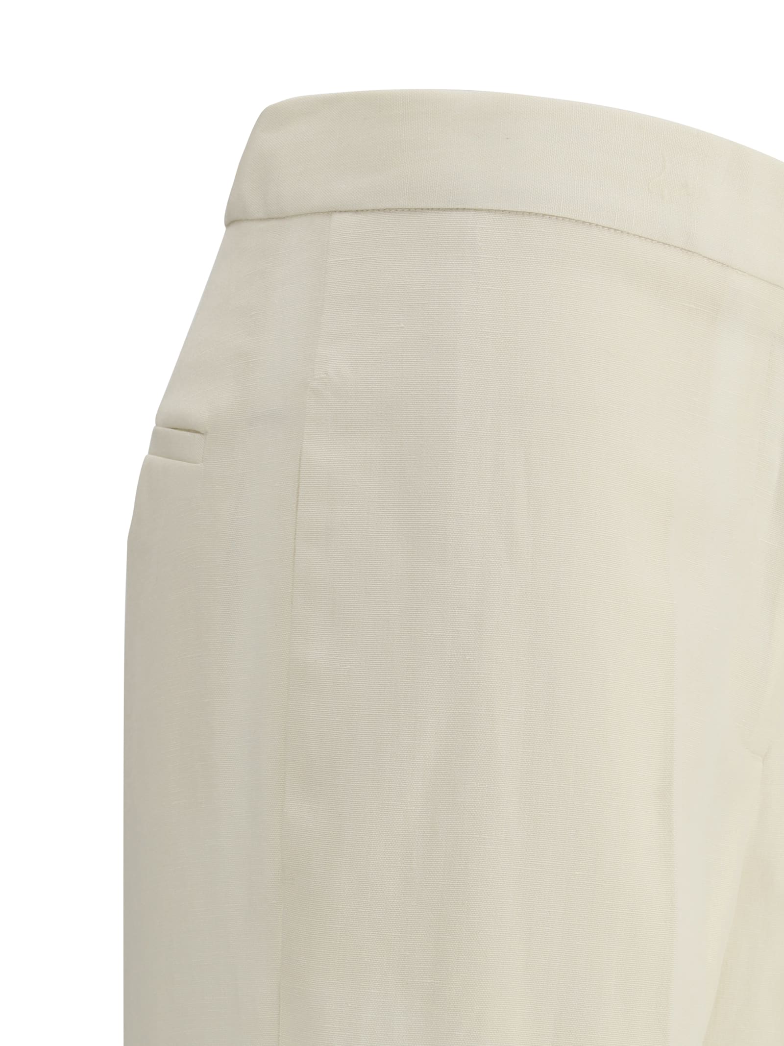 Shop Fabiana Filippi Virgin Wool Pants In Vaniglia