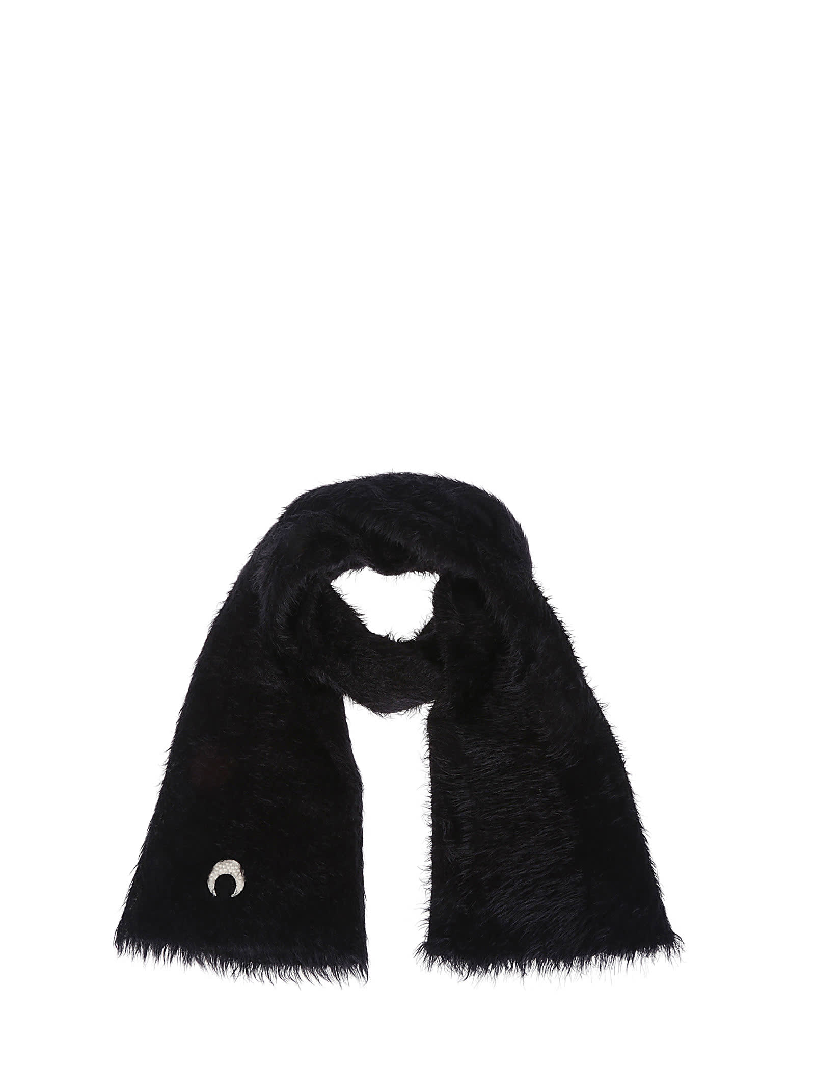 Shop Marine Serre Wild Puffy Knit Scarf In Black