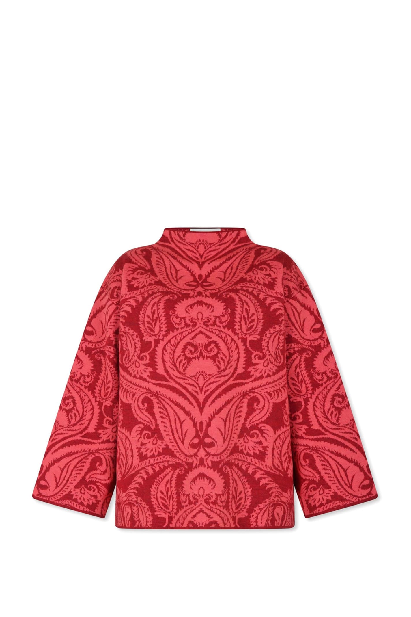 Etro Red Sweater For Girl With Paisley Pattern