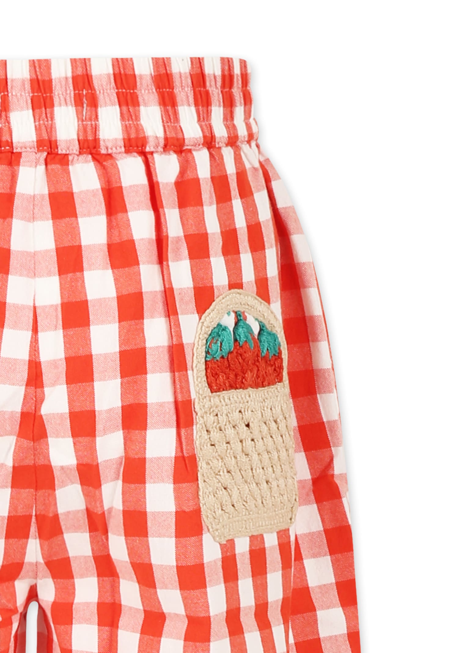 Stella Mccartney Red Shorts For Girl With Strawberries In Red
