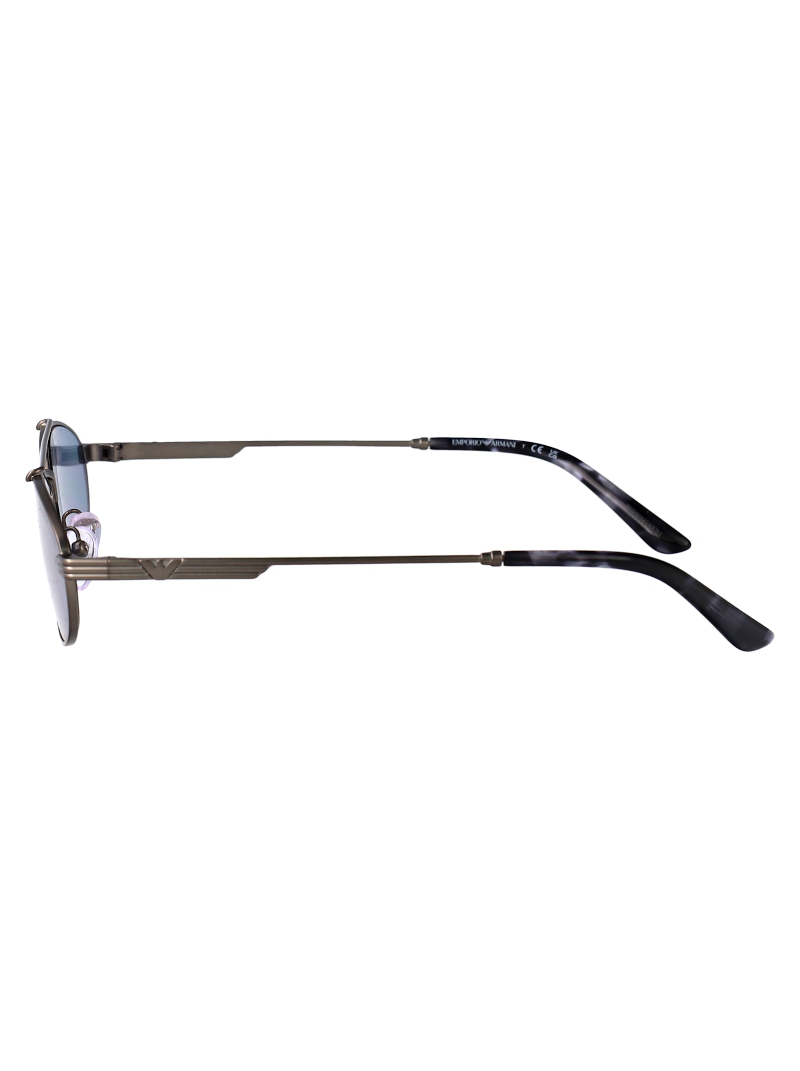 Emporio Armani Gunmetal Opaco Metal Sunglasses In Black