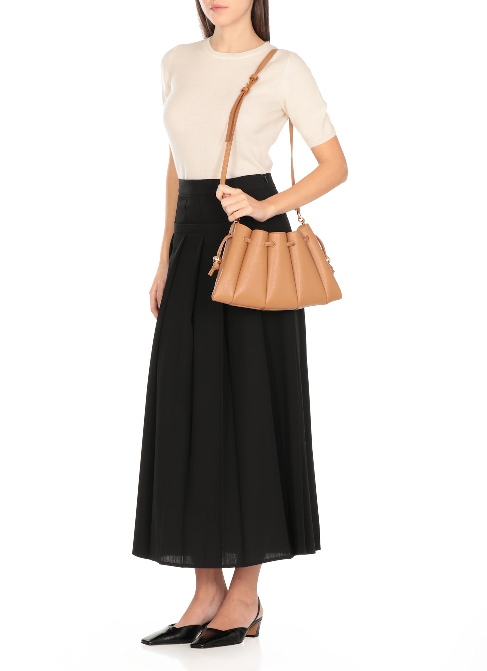 Themoirè Brown Vegan Leather Dafne Bottalato Shoulder Bag In Brown