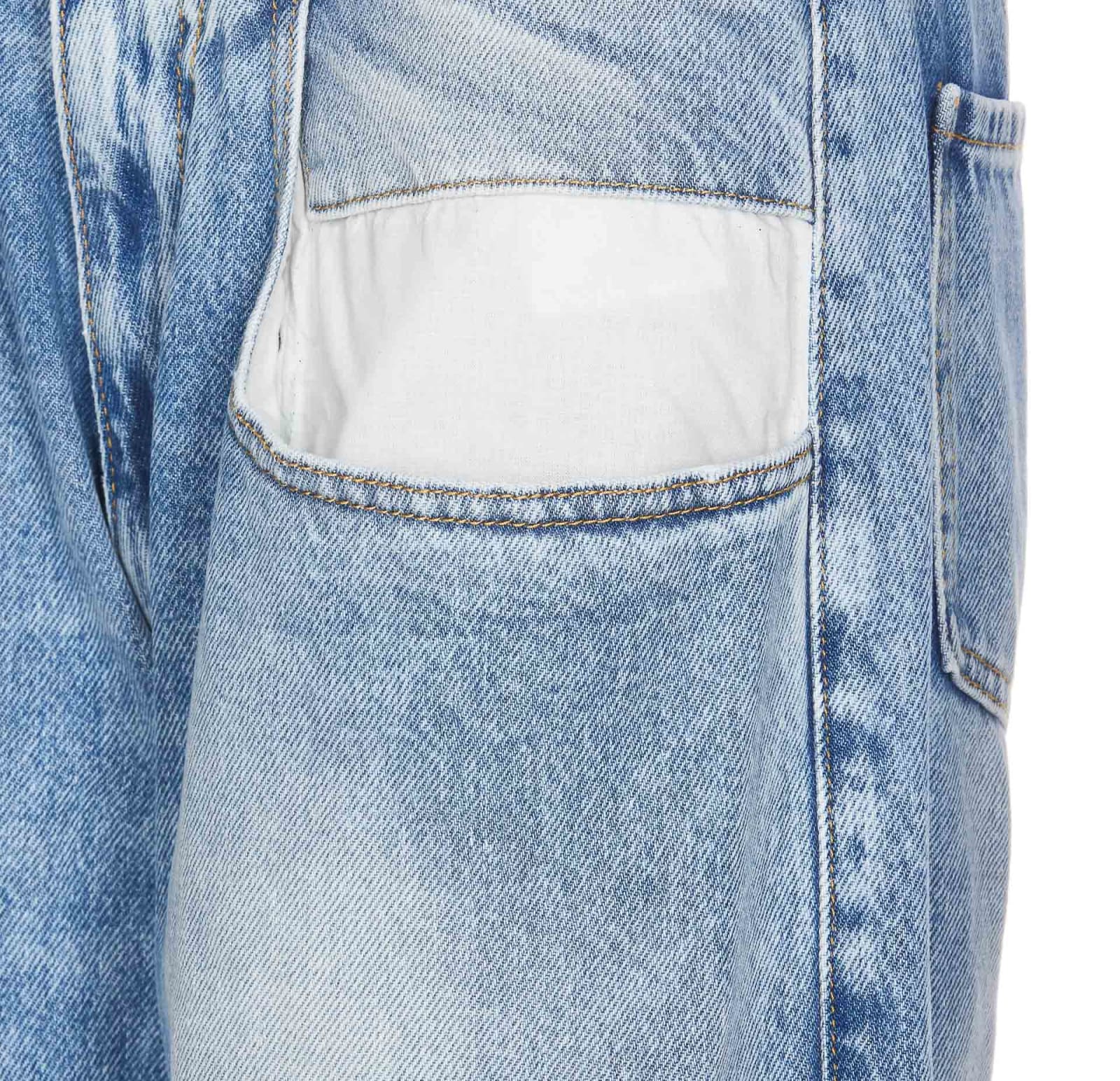 Shop Maison Margiela Straight Denim Jeans With Contrasting Pockets