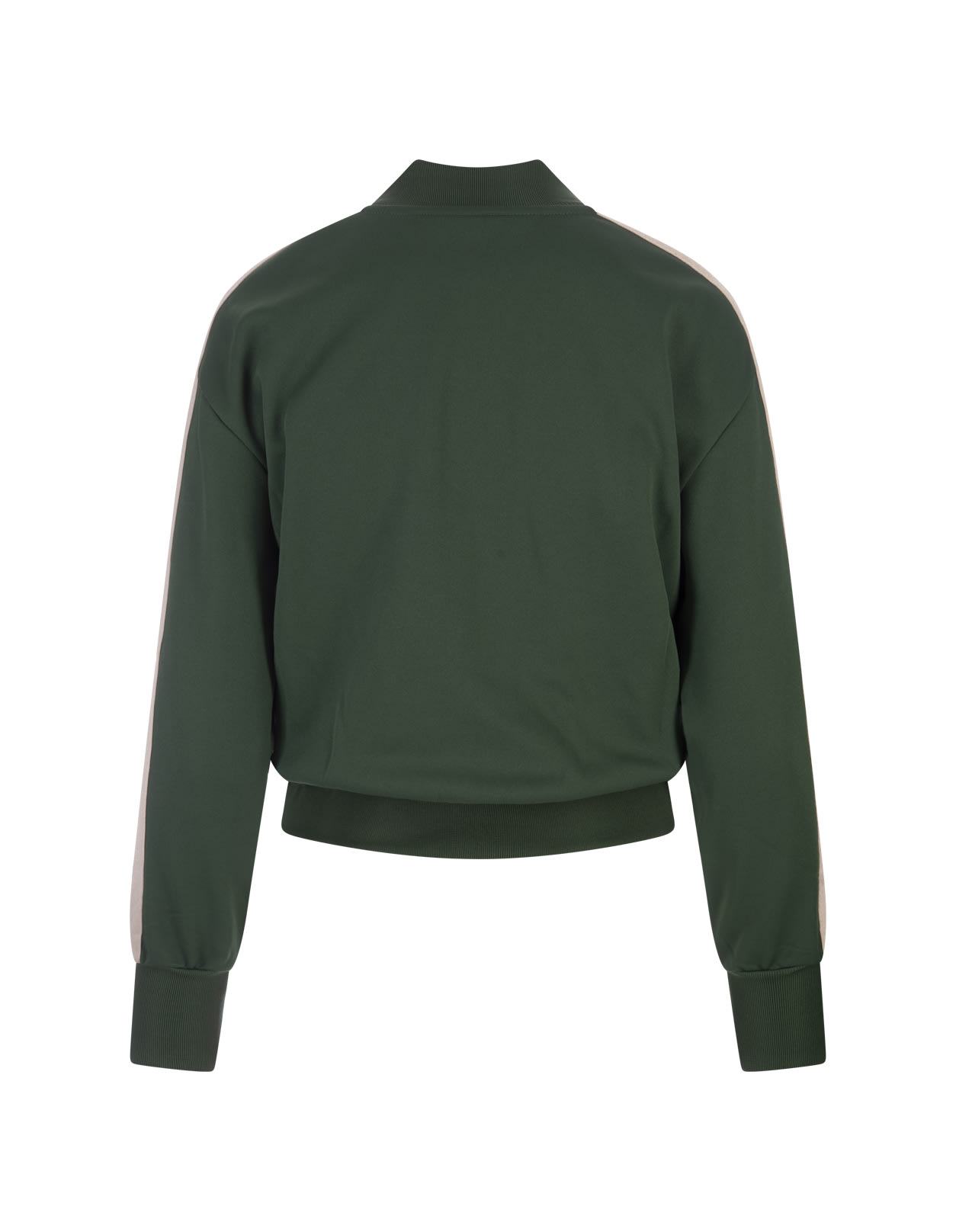Shop Palm Angels Forest Green Zip-up Sweatshirt With Logo