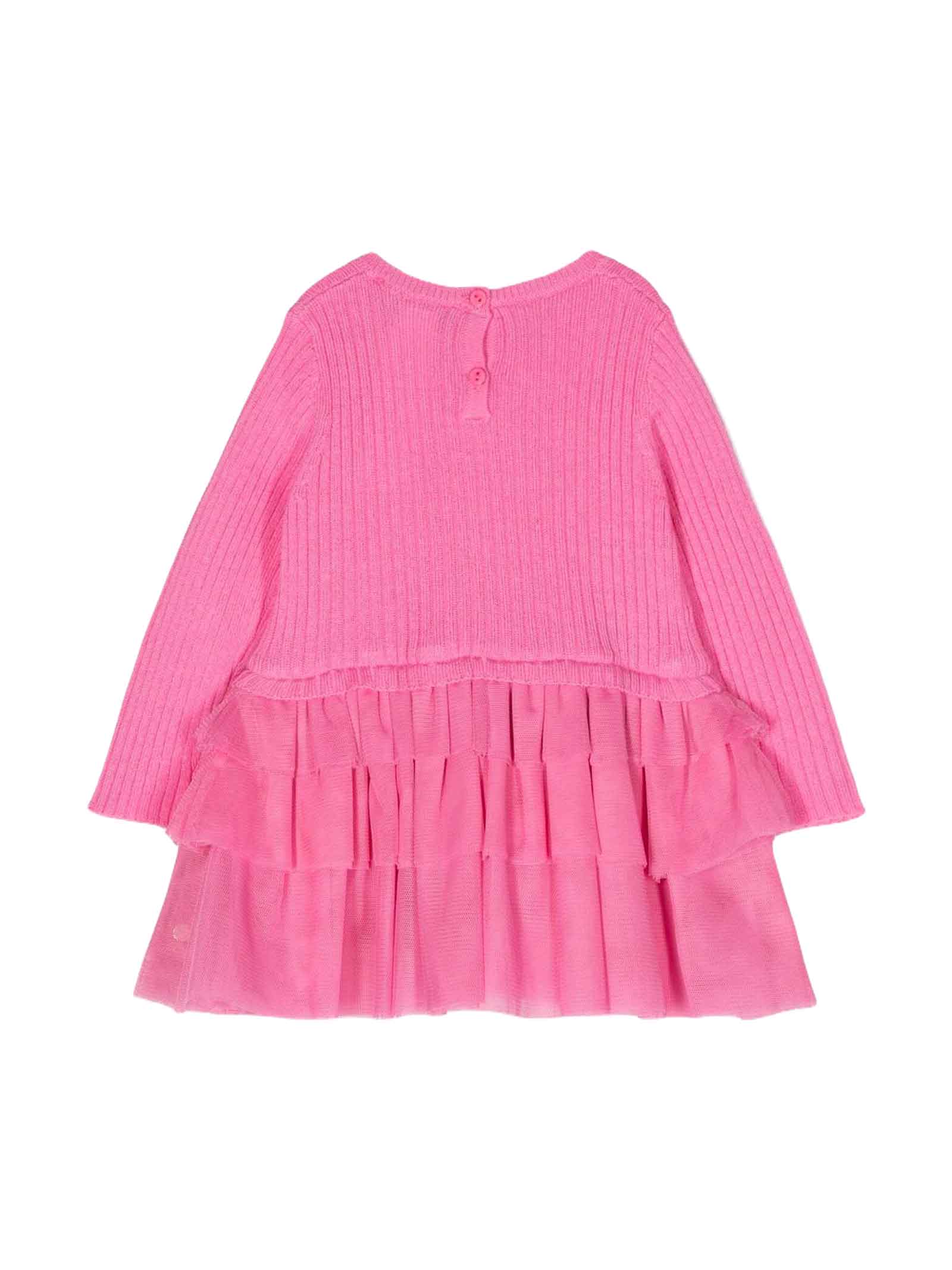 Shop Miss Blumarine Pink Dress Baby Girl  In Rosa