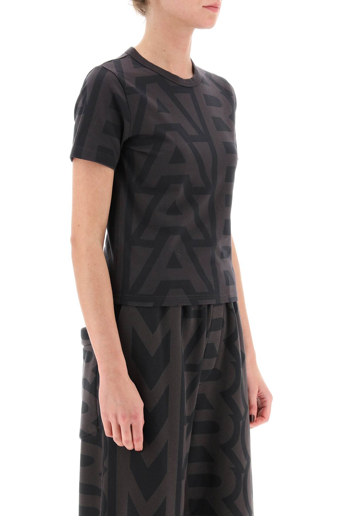 Marc Jacobs The Monogram Baby Cotton T-shirt In Black Charcoal (brown)