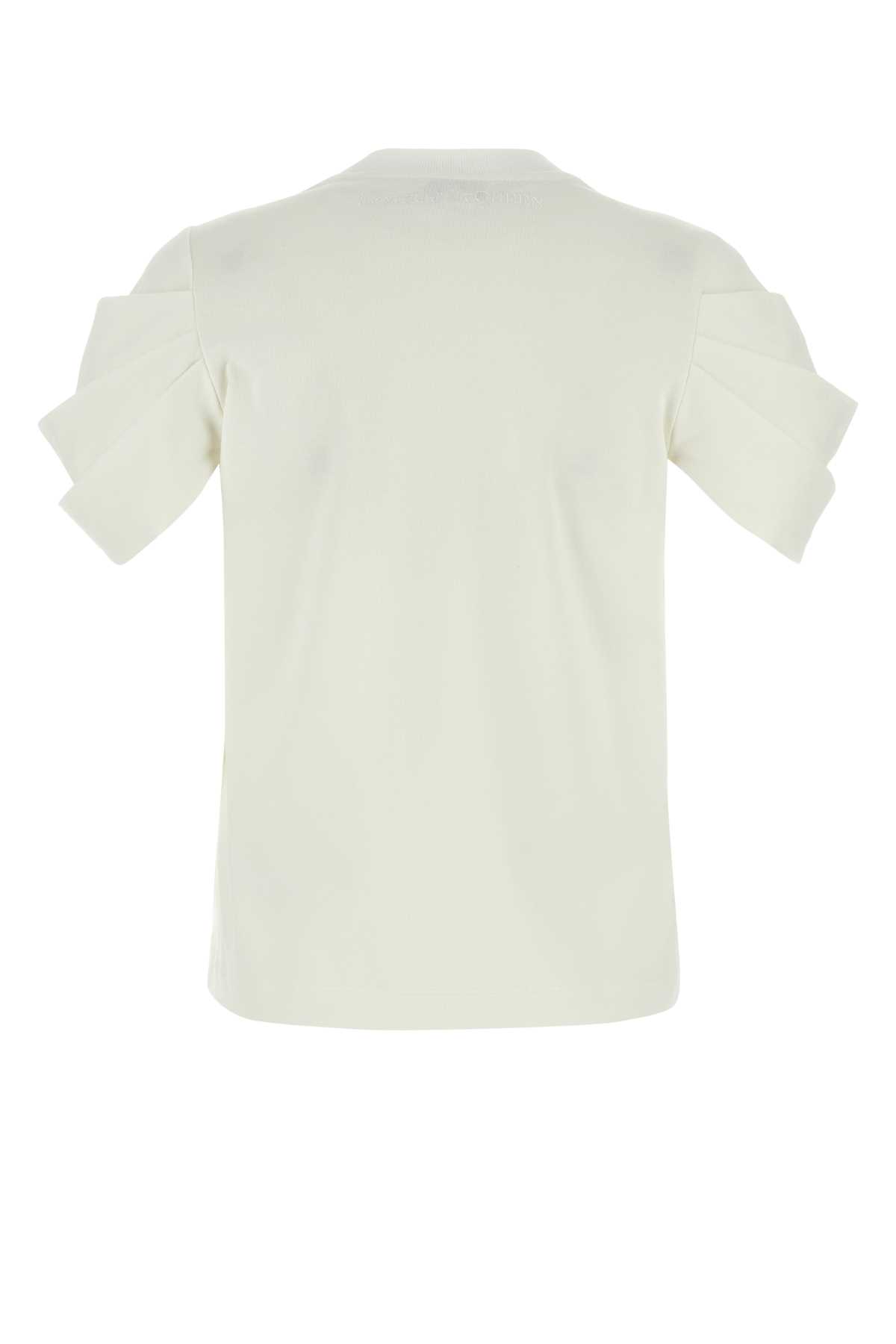 Alexander Mcqueen White Cotton T-shirt In Opticalwhite