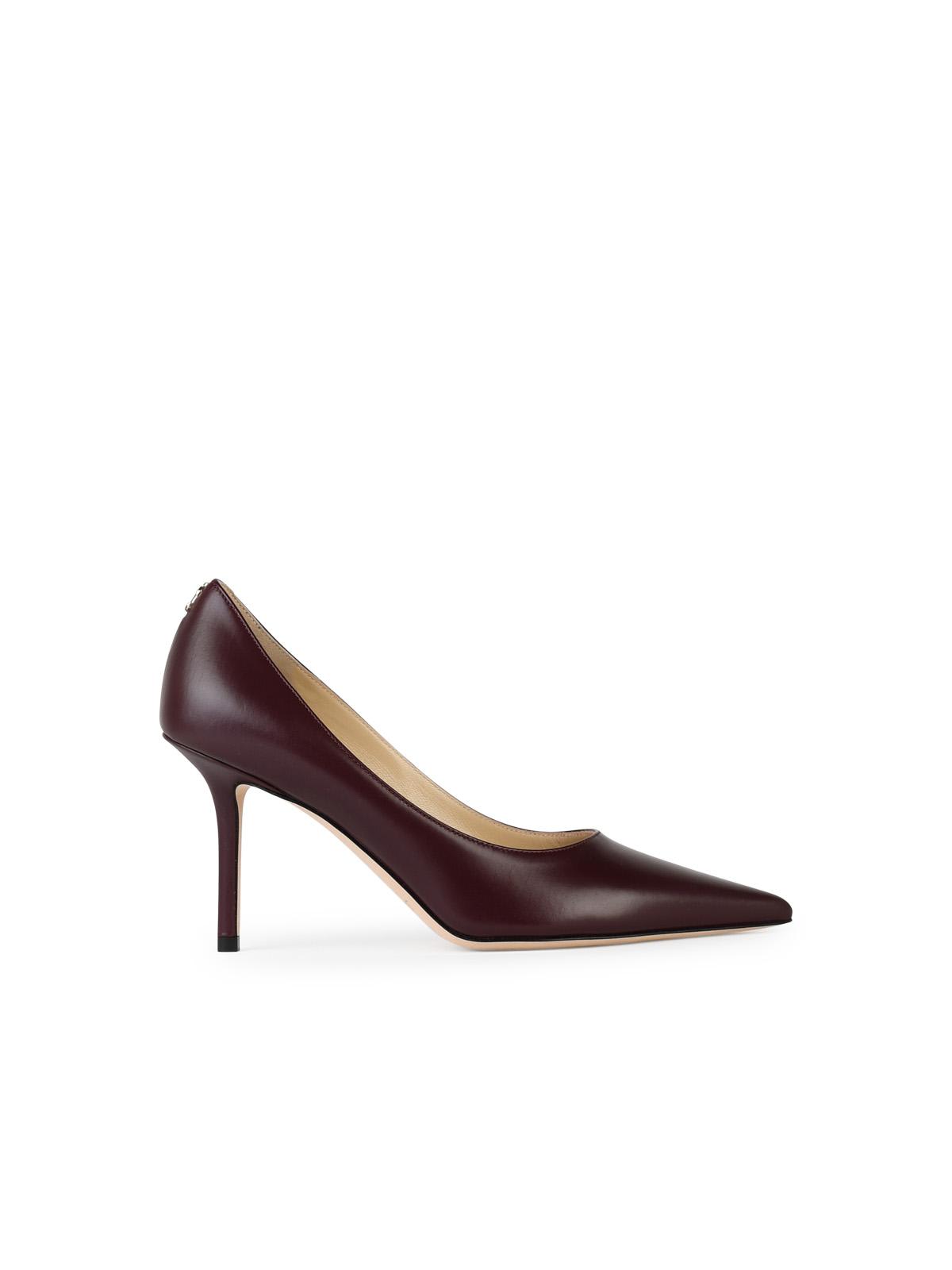 Shop Jimmy Choo Love 85 Burgundy Leather Pumps In Bordeaux