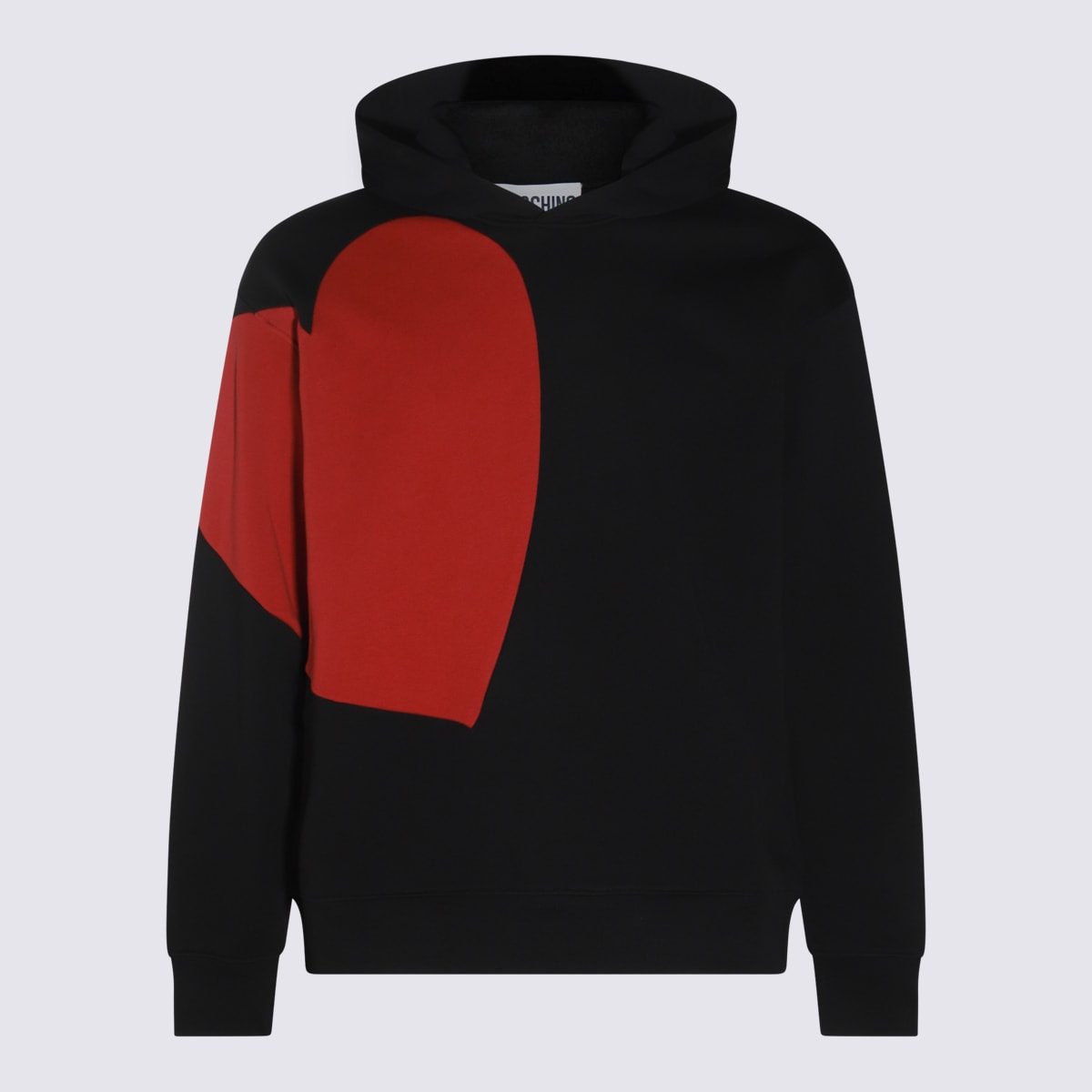 Shop Moschino Black And Red Cotton Sweatshirt