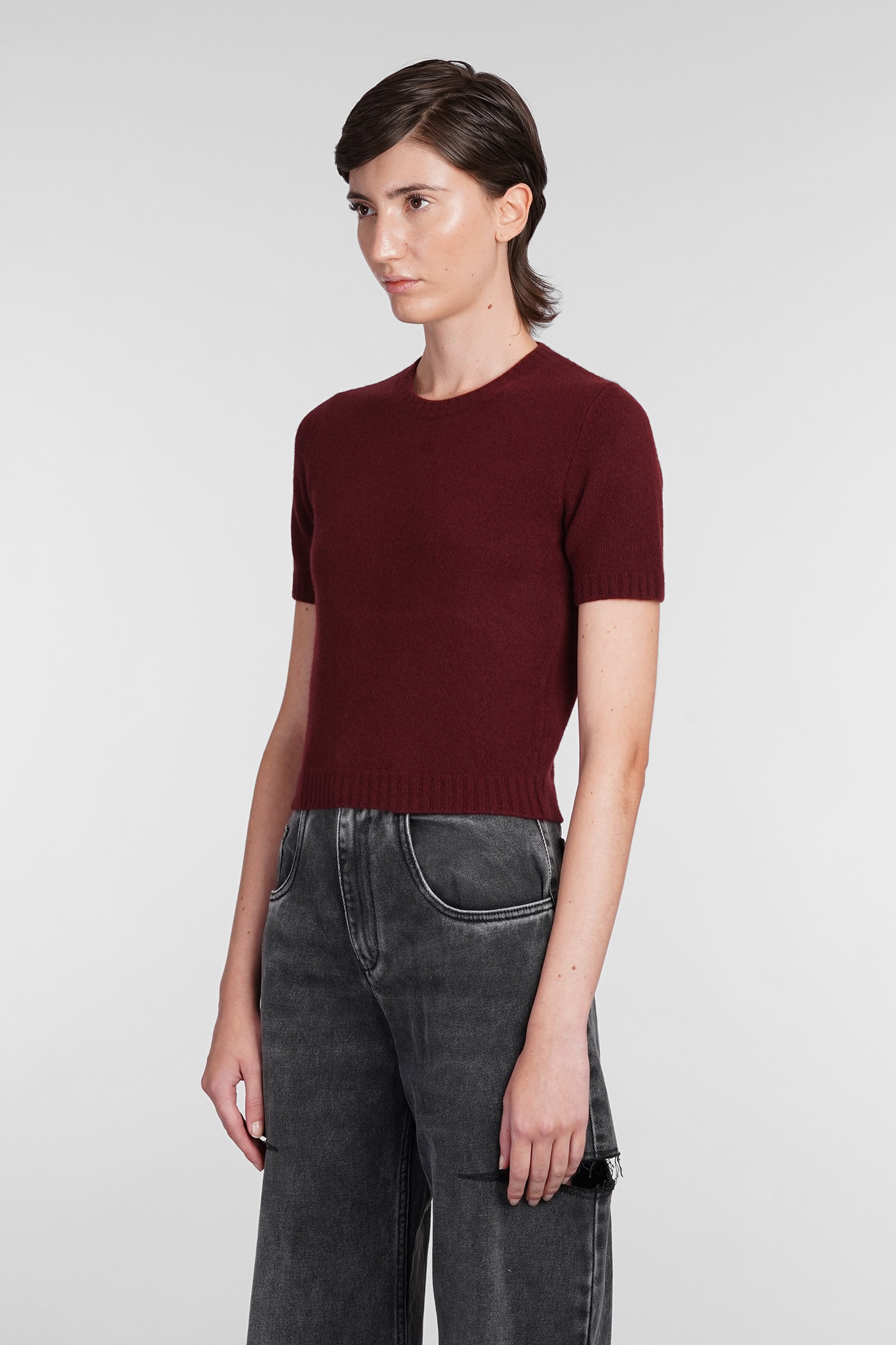 Shop Maison Margiela Knitwear In Bordeaux Wool