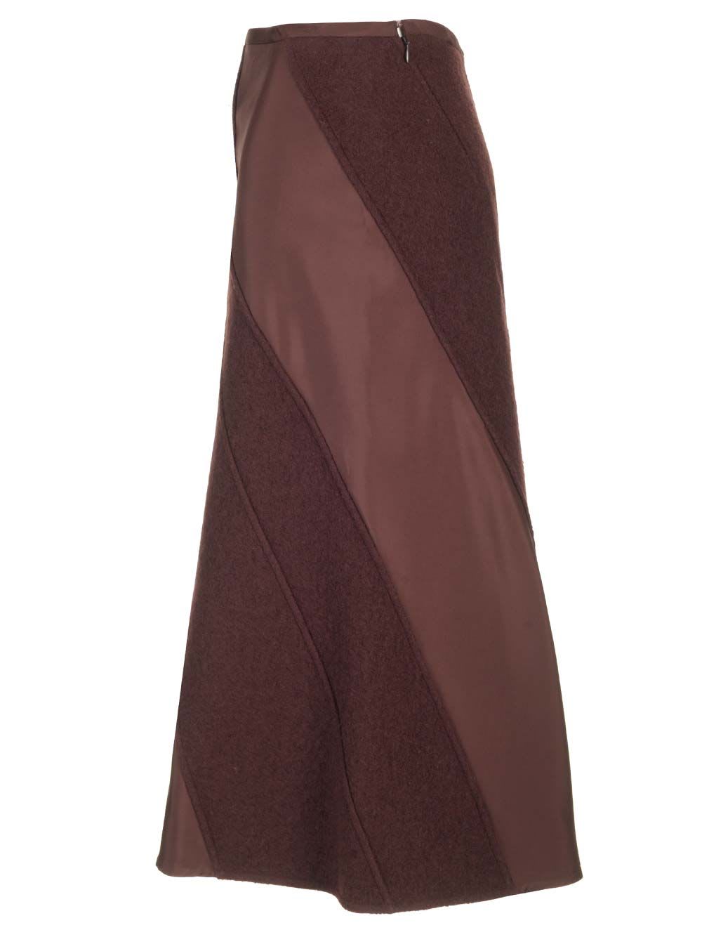 Shop Jil Sander Intarsia Midi Skirt In Bordeaux