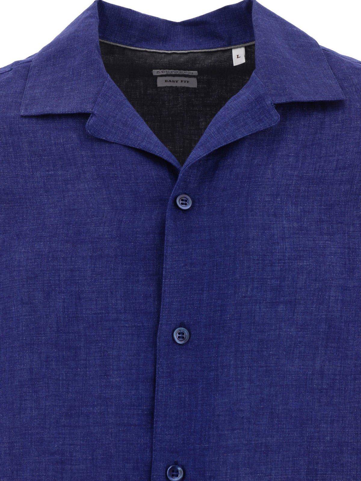 Shop Brunello Cucinelli Buttoned Short-sleeved Shirt In Blue