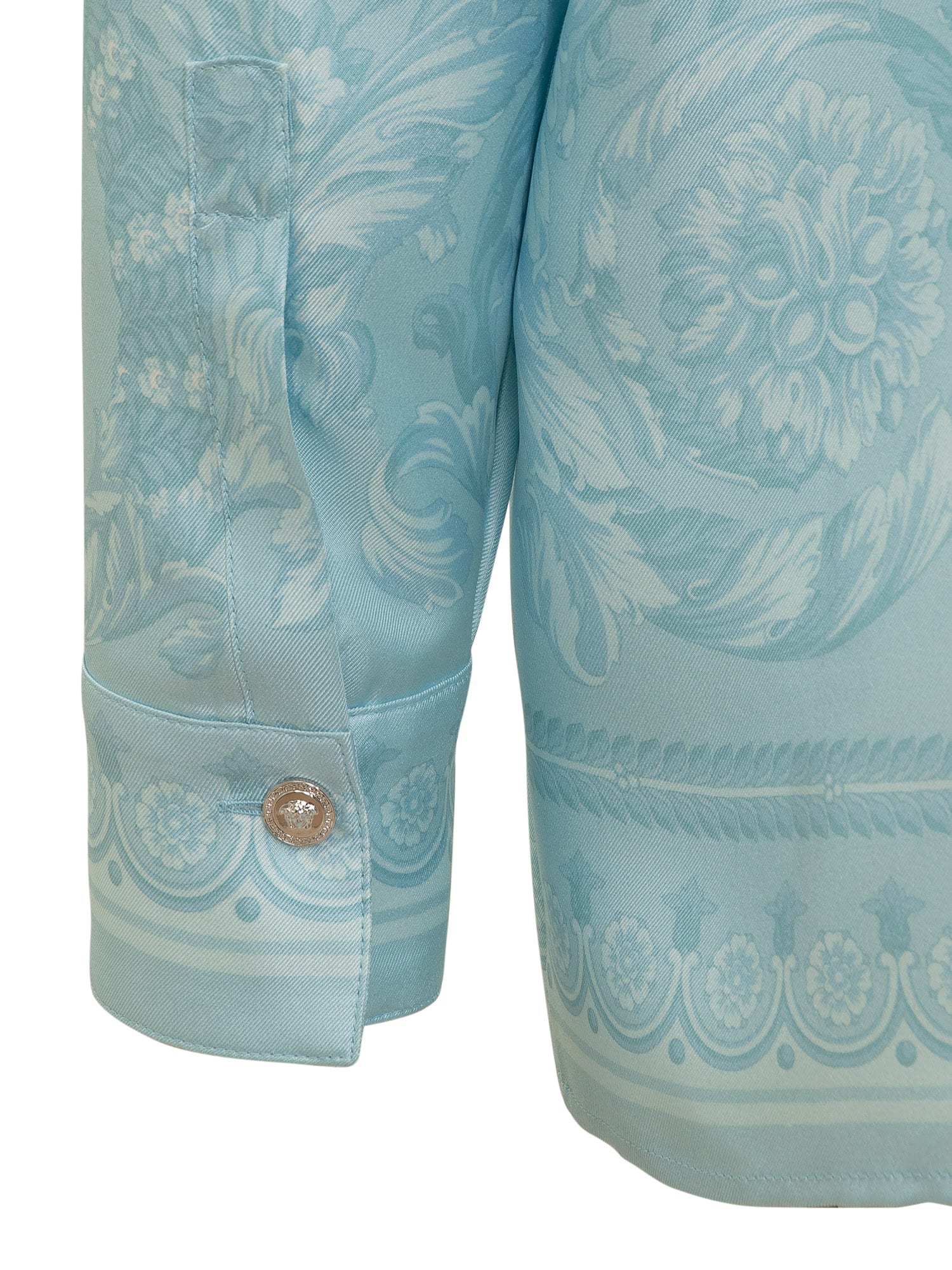 Shop Versace Formal Sirt In Pale Blue