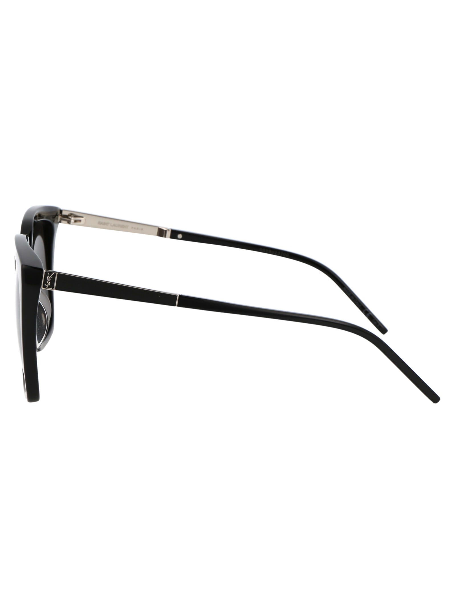 Shop Saint Laurent Sl M100 Sunglasses In 001 Black Silver Black