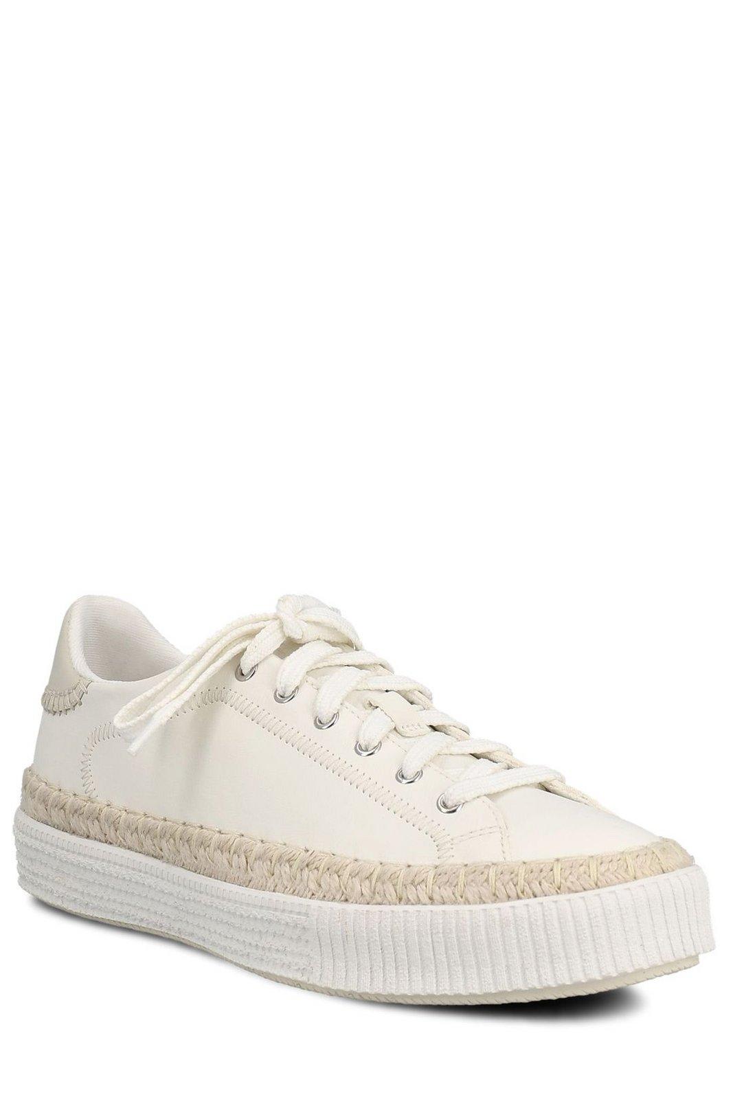Shop Chloé Telma Lace-up Sneakers In Bianco