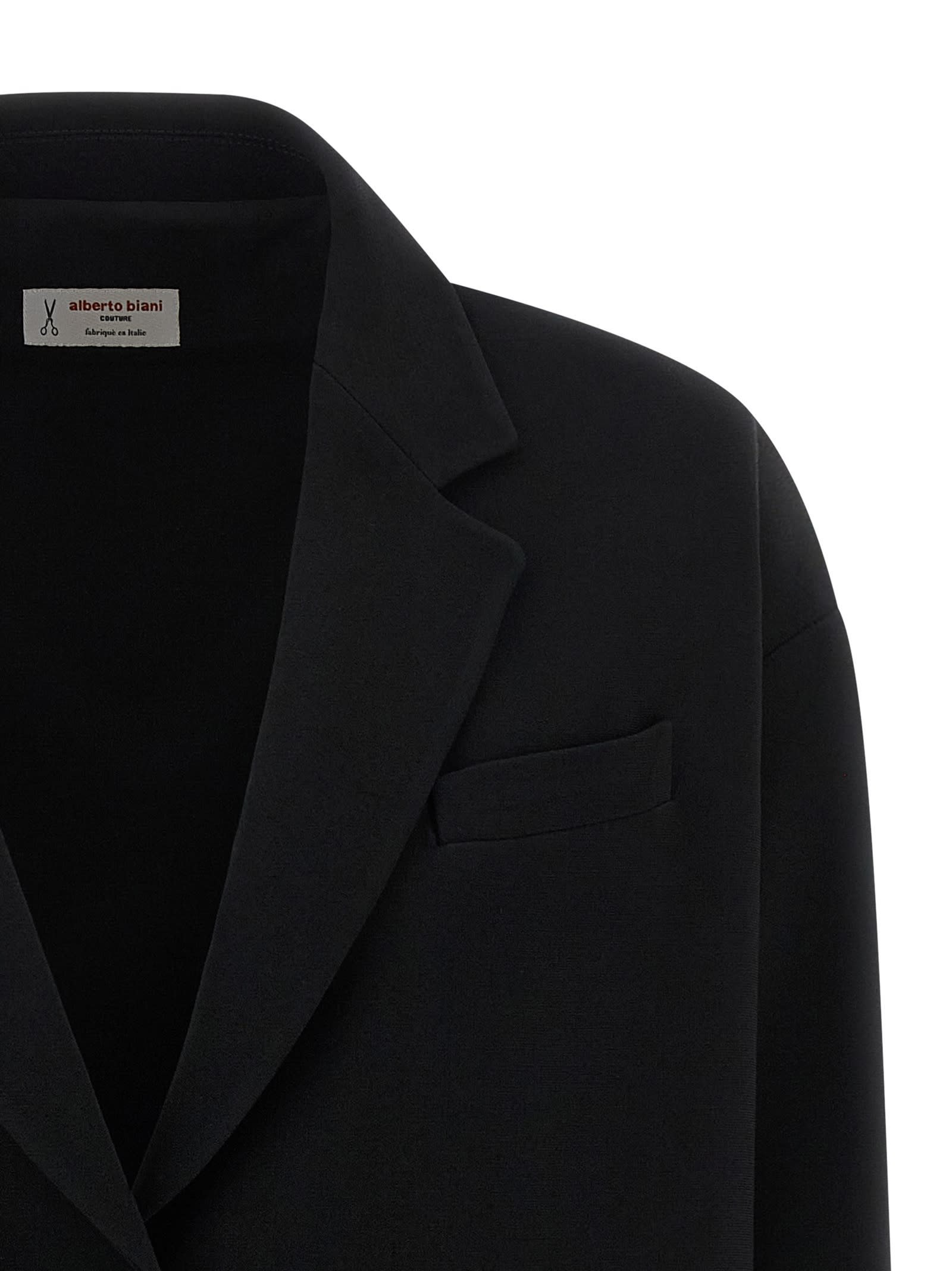 Alberto Biani Single-breasted Two-button Blazer With V-neck Lapels In Black