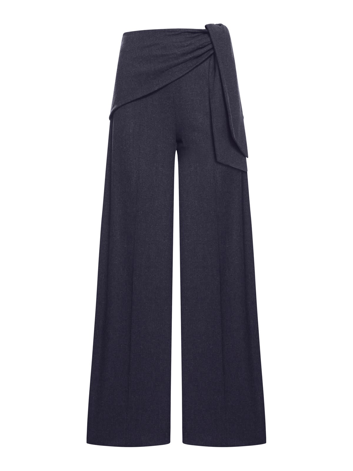 Shop Max Mara Arsenio Wide Leg Trousers In Blue Marino