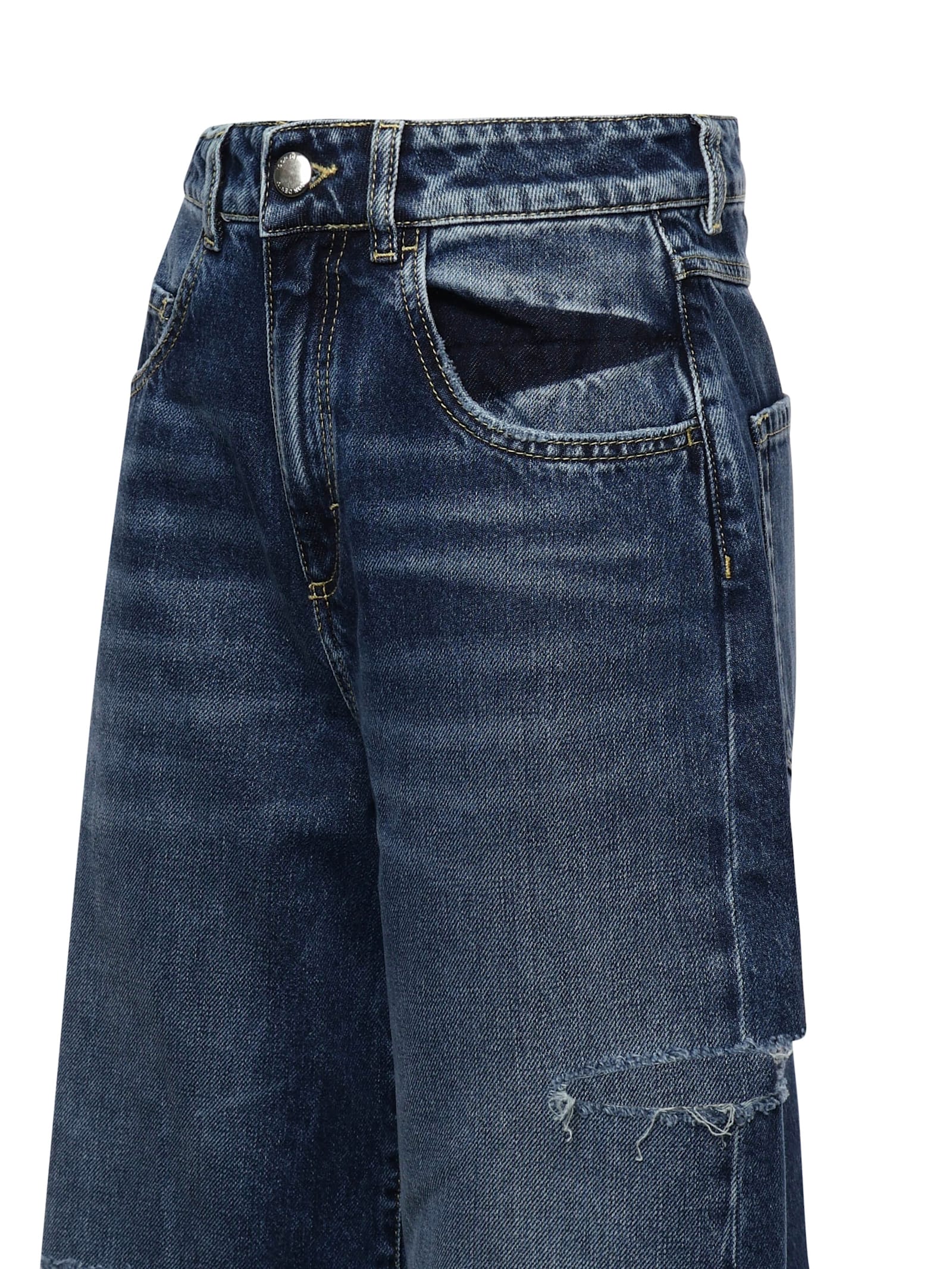 Icon Denim Poppy Jeans Cut-out Details In Dark Denim