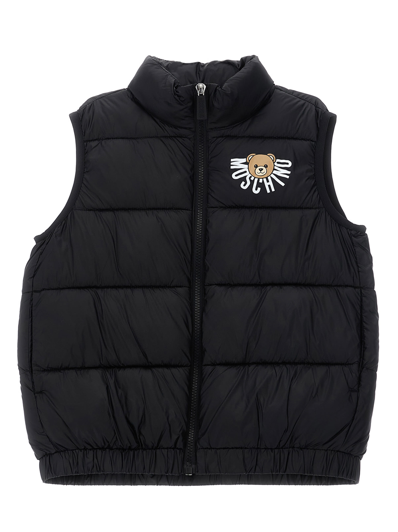 Moschino Logo Print Vest In Blue