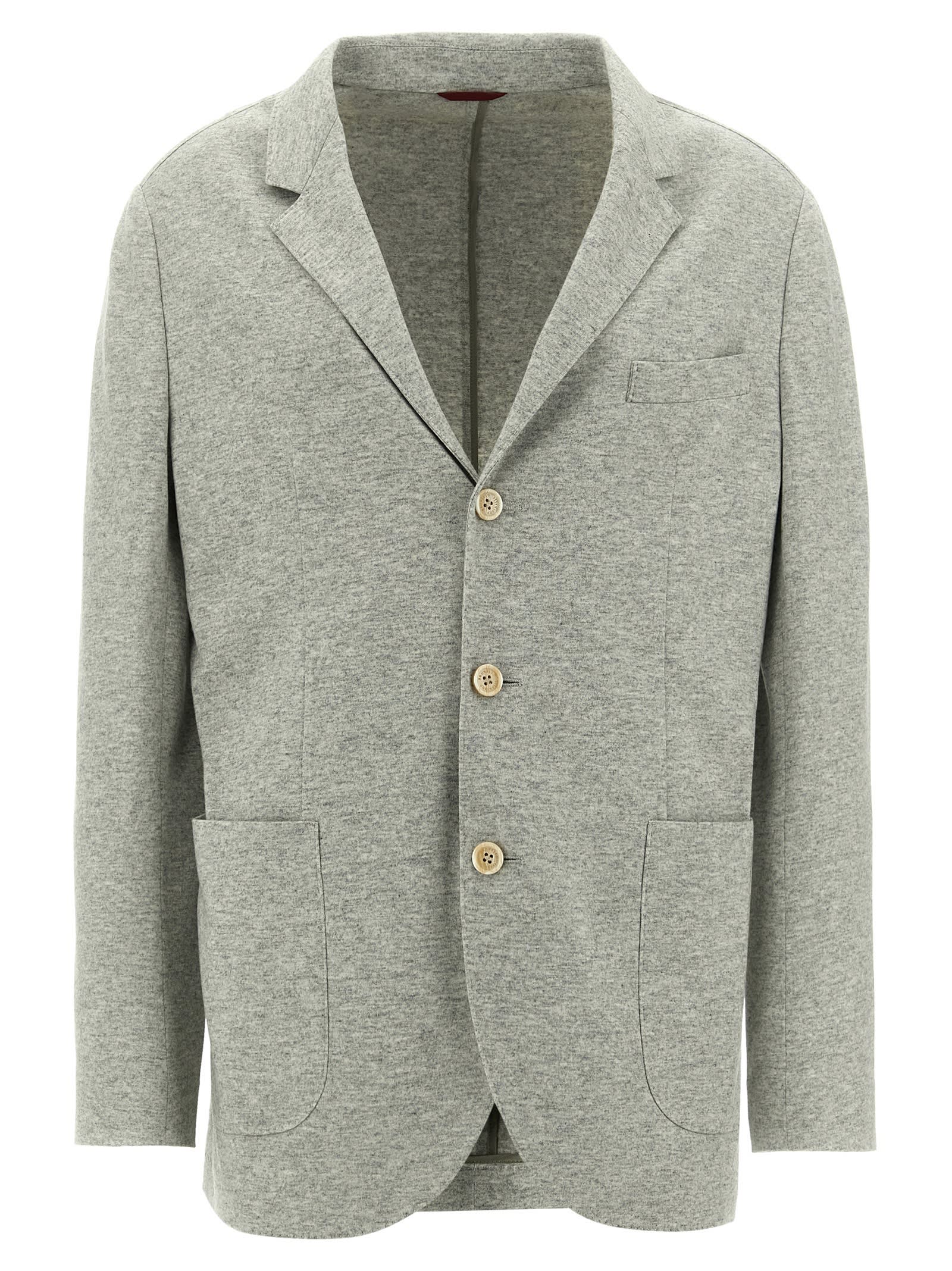 Shop Brunello Cucinelli Single-breasted Cashmere Blazer In Gray