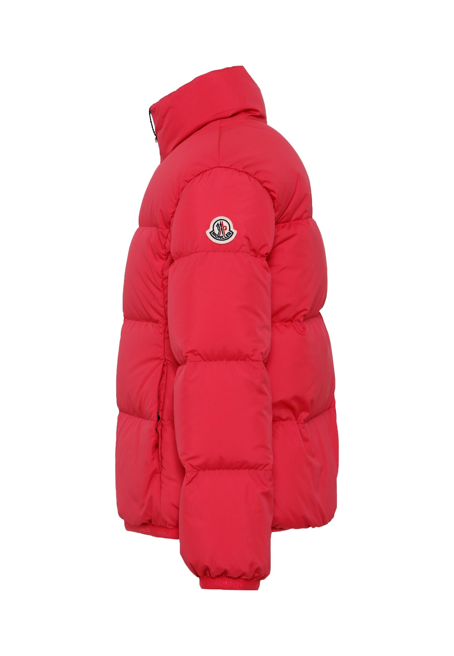 Moncler Pink Cermasa Down Jacket For Girl With Logo In Pink