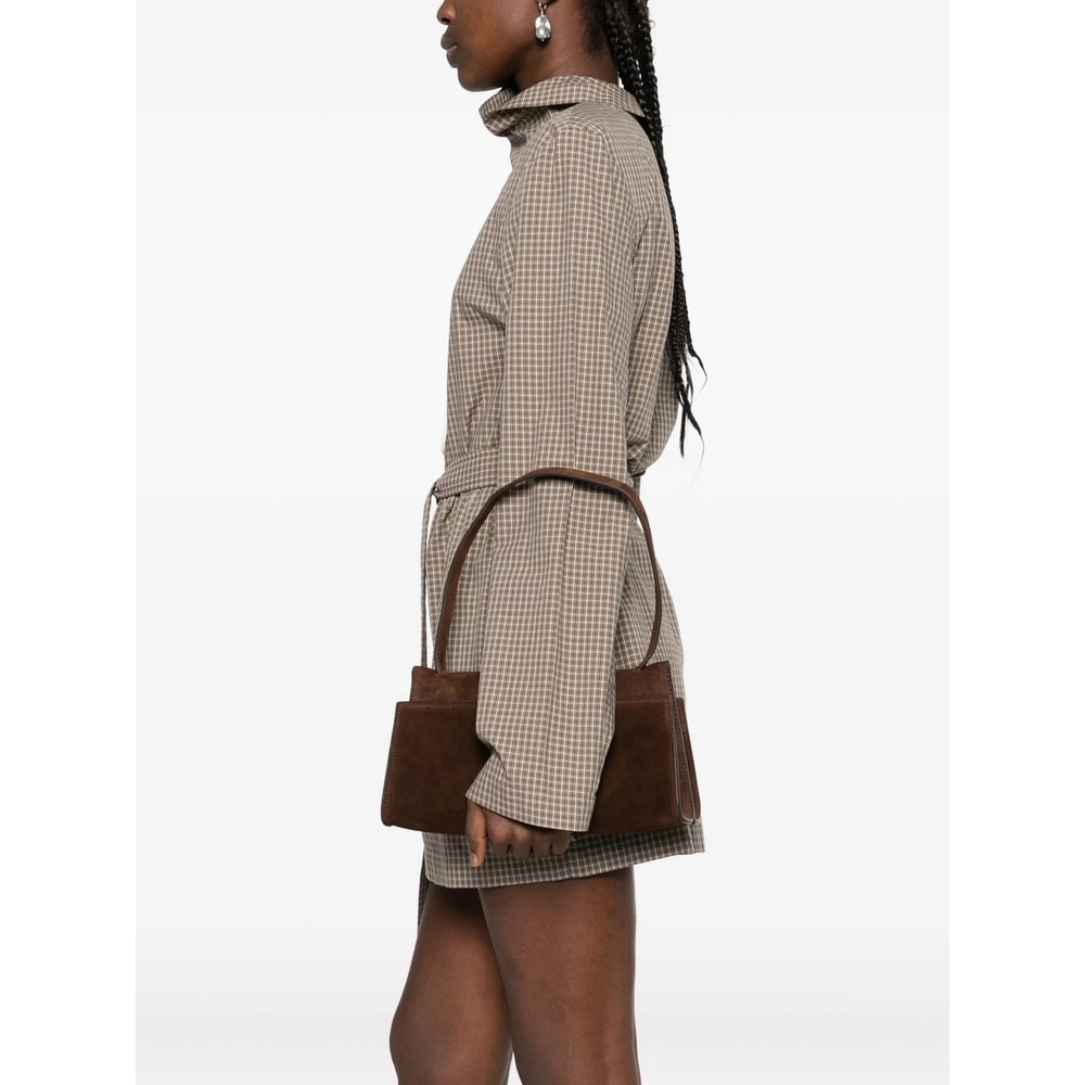 Elleme Long Papillon Suede Top-handle Shoulder Bag In Brown