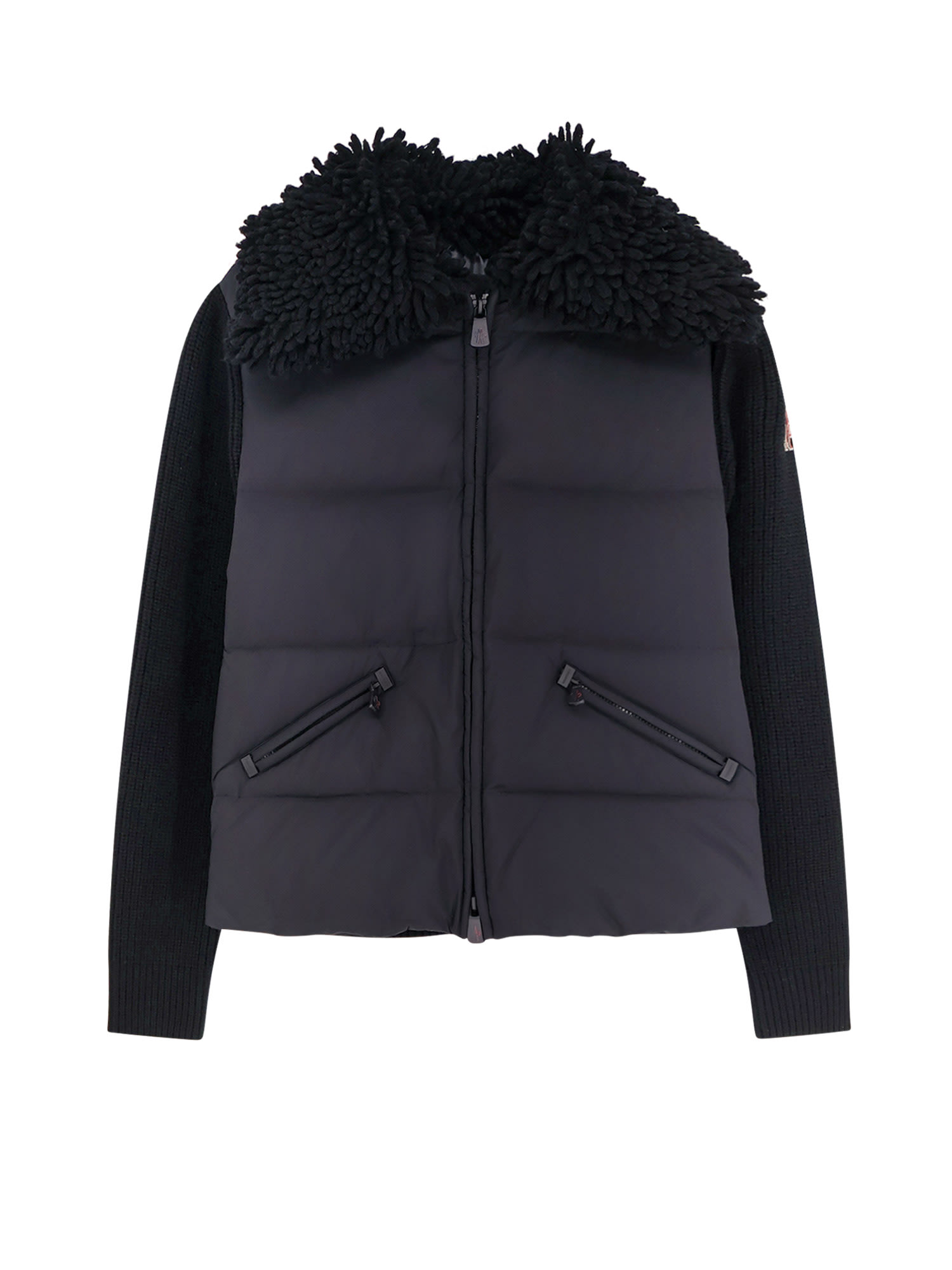 Moncler Grenoble Padded Wool Zip-up Cardigan Clothing In Black