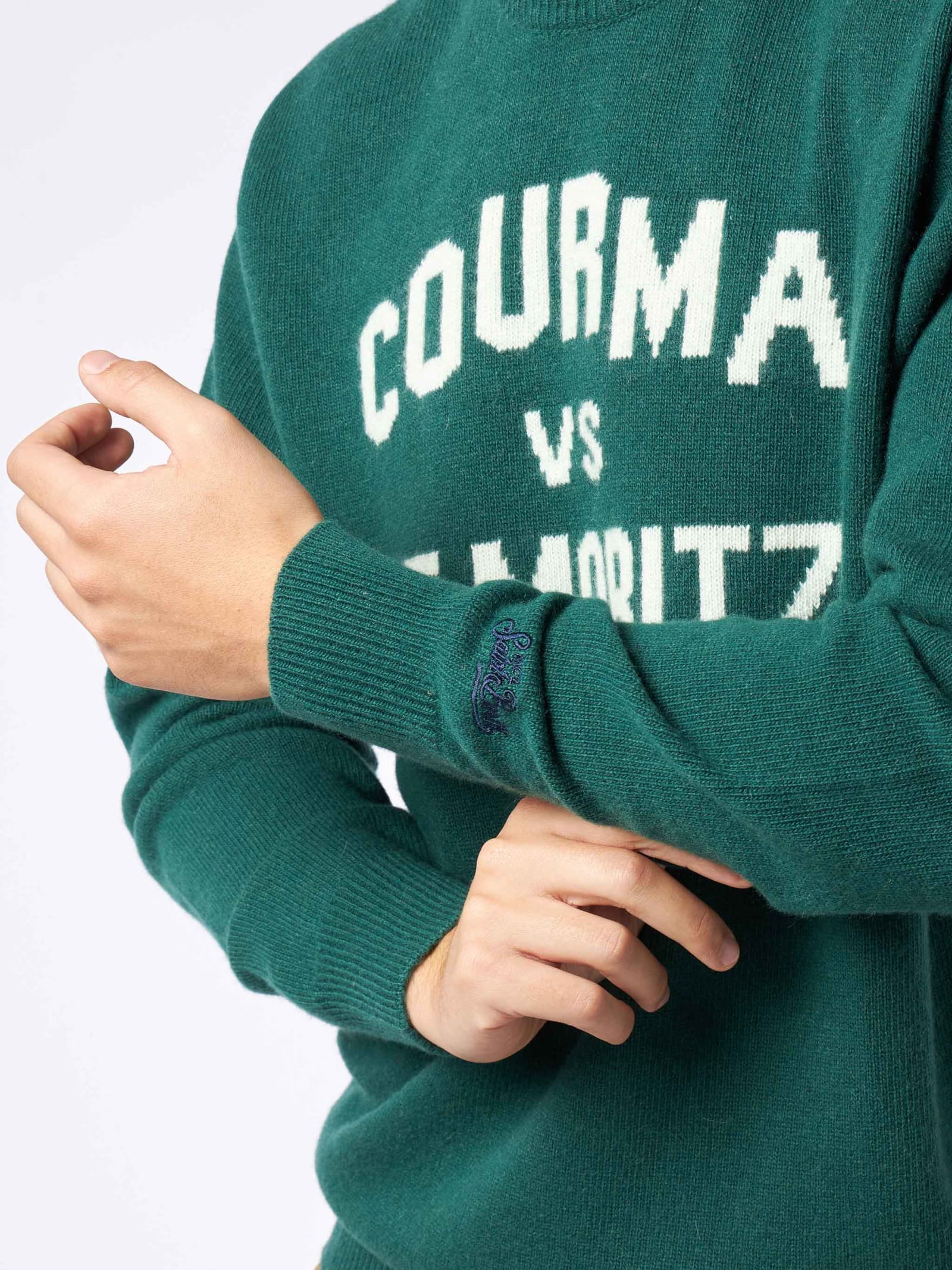 Mc2 Saint Barth Courma Vs St. Moritz-jacquard Jumper In Green